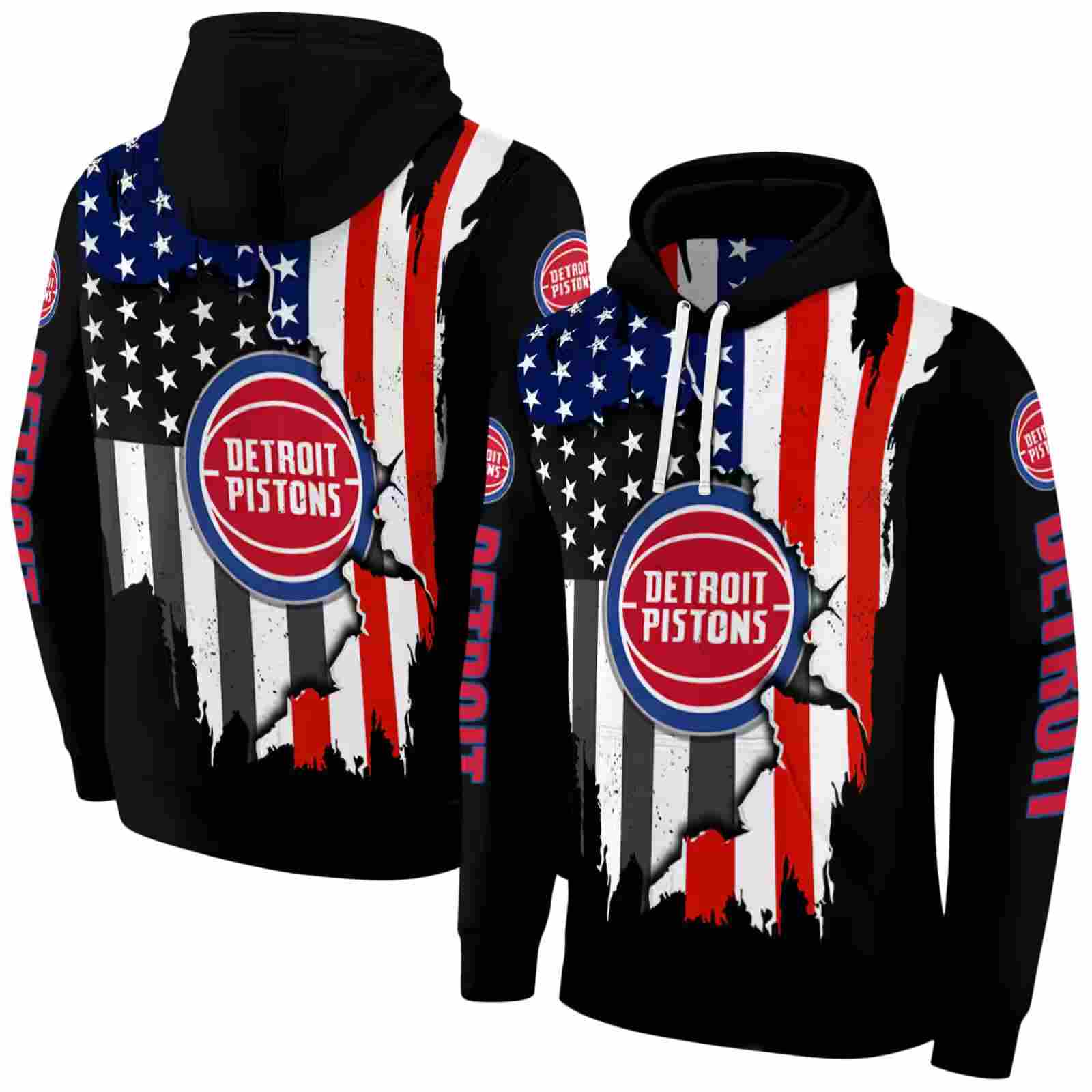 detroit pistons american pride black hoodie fashion forward