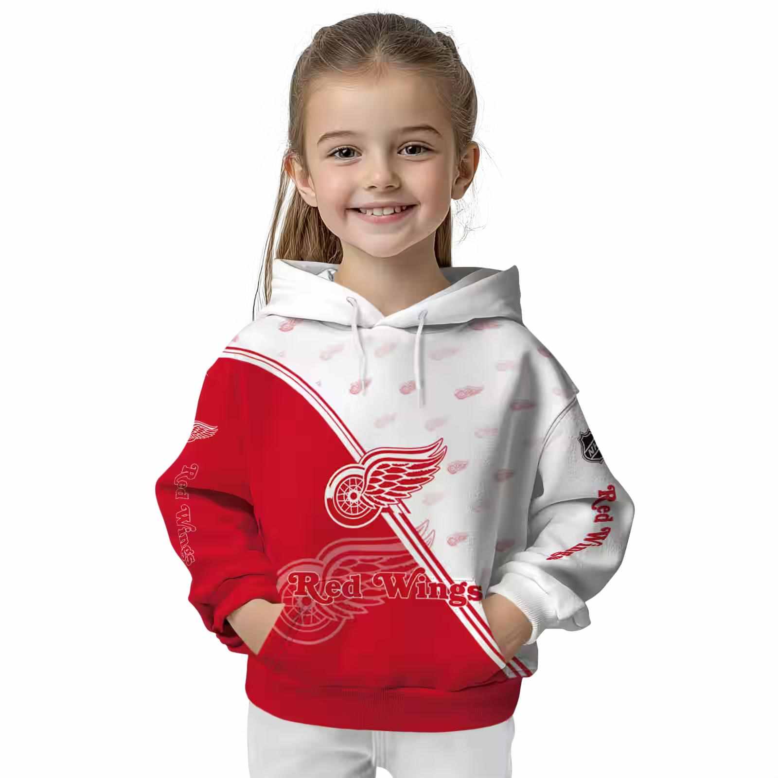 detroit red wings diagonal stripe red white hoodie top rated