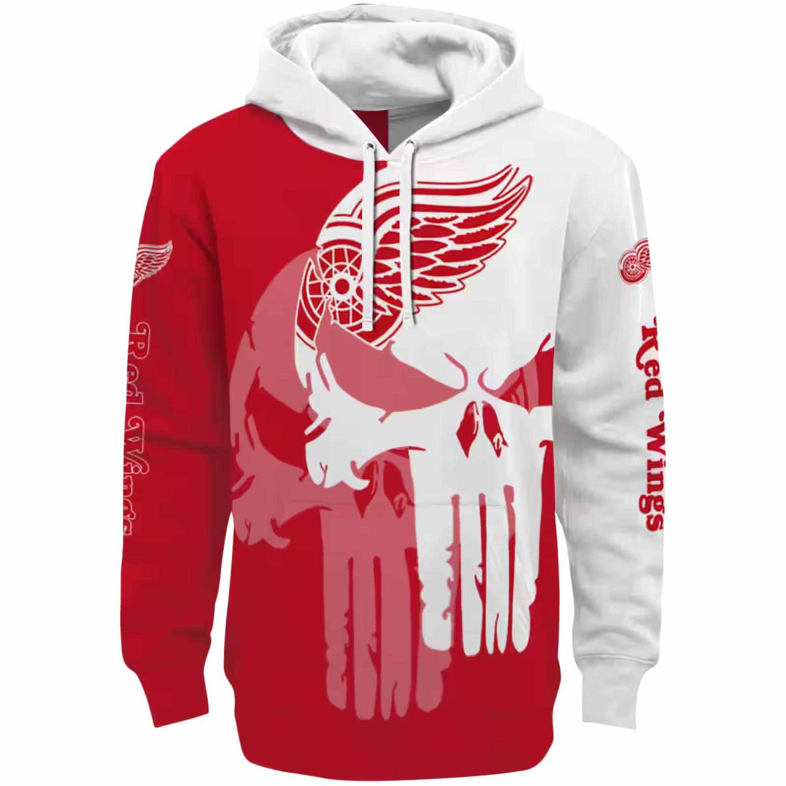 Detroit Red Wings Graphic Punisher Red White Hoodie