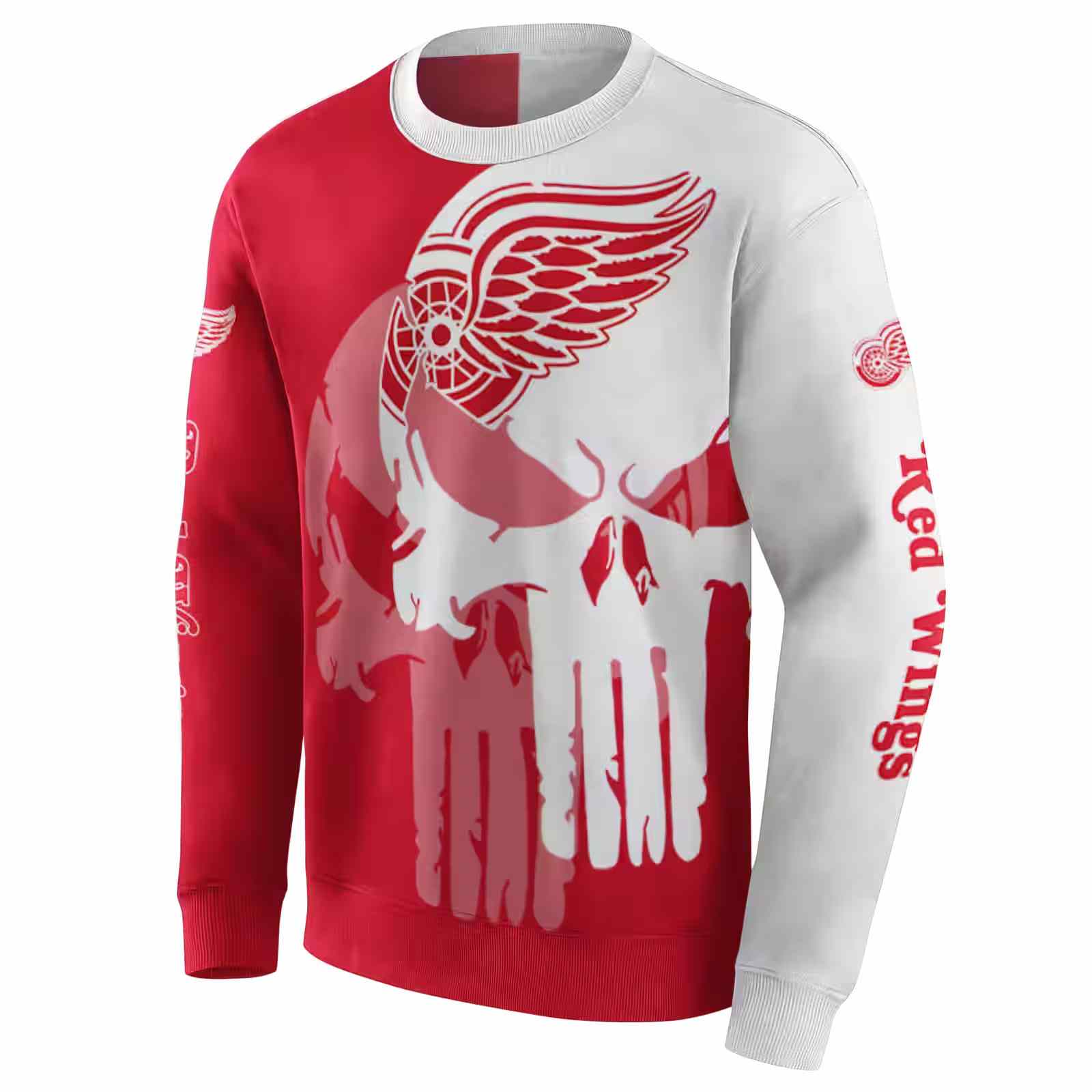 detroit red wings graphic punisher red white hoodie new arrival