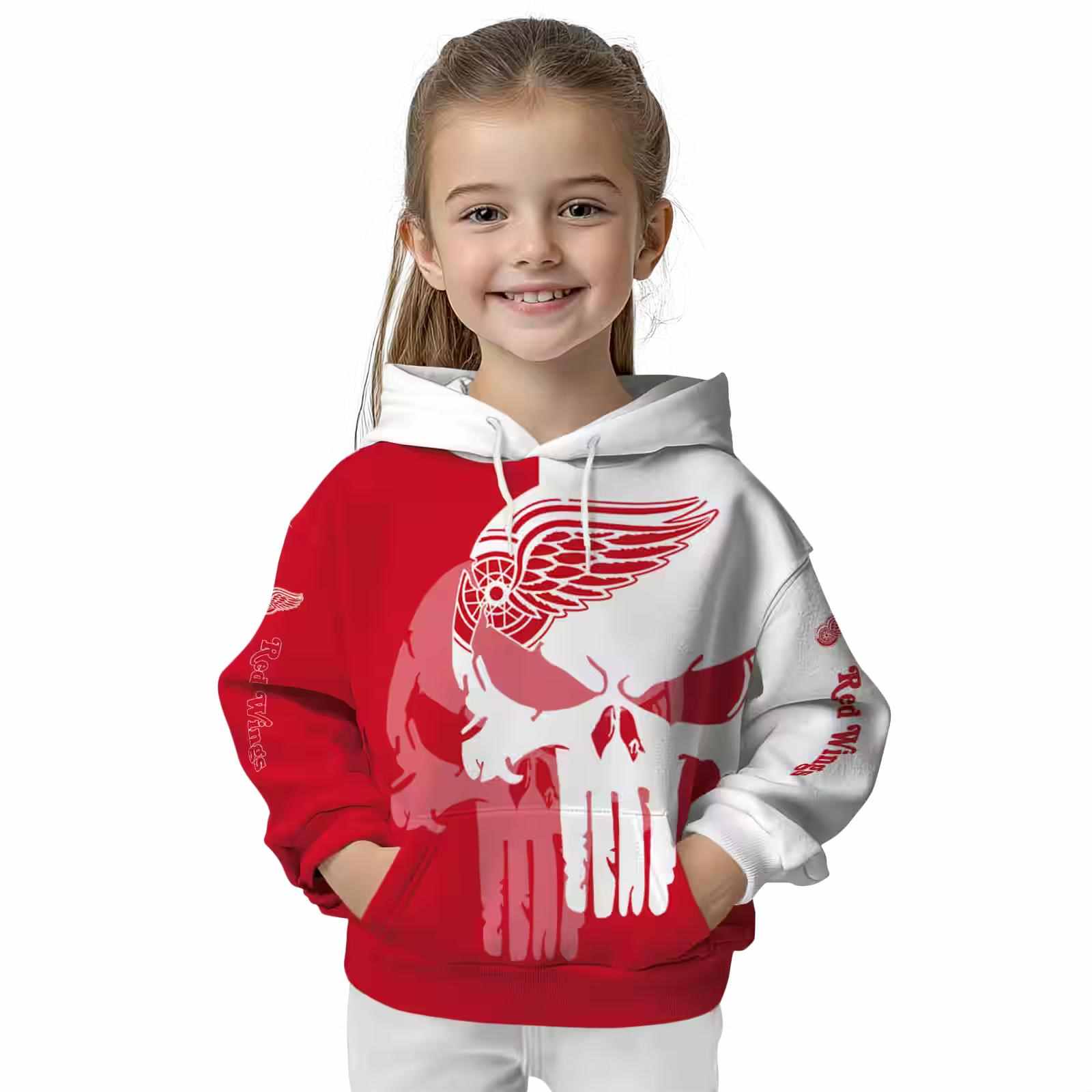 detroit red wings graphic punisher red white hoodie top rated