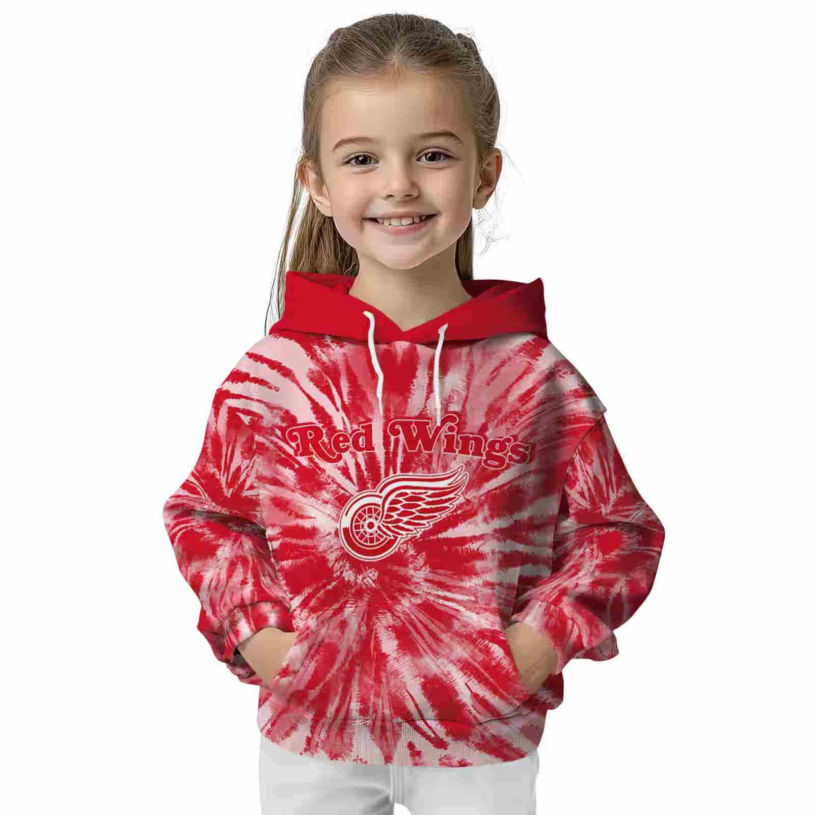 detroit red wings tie dye pattern red hoodie top rated