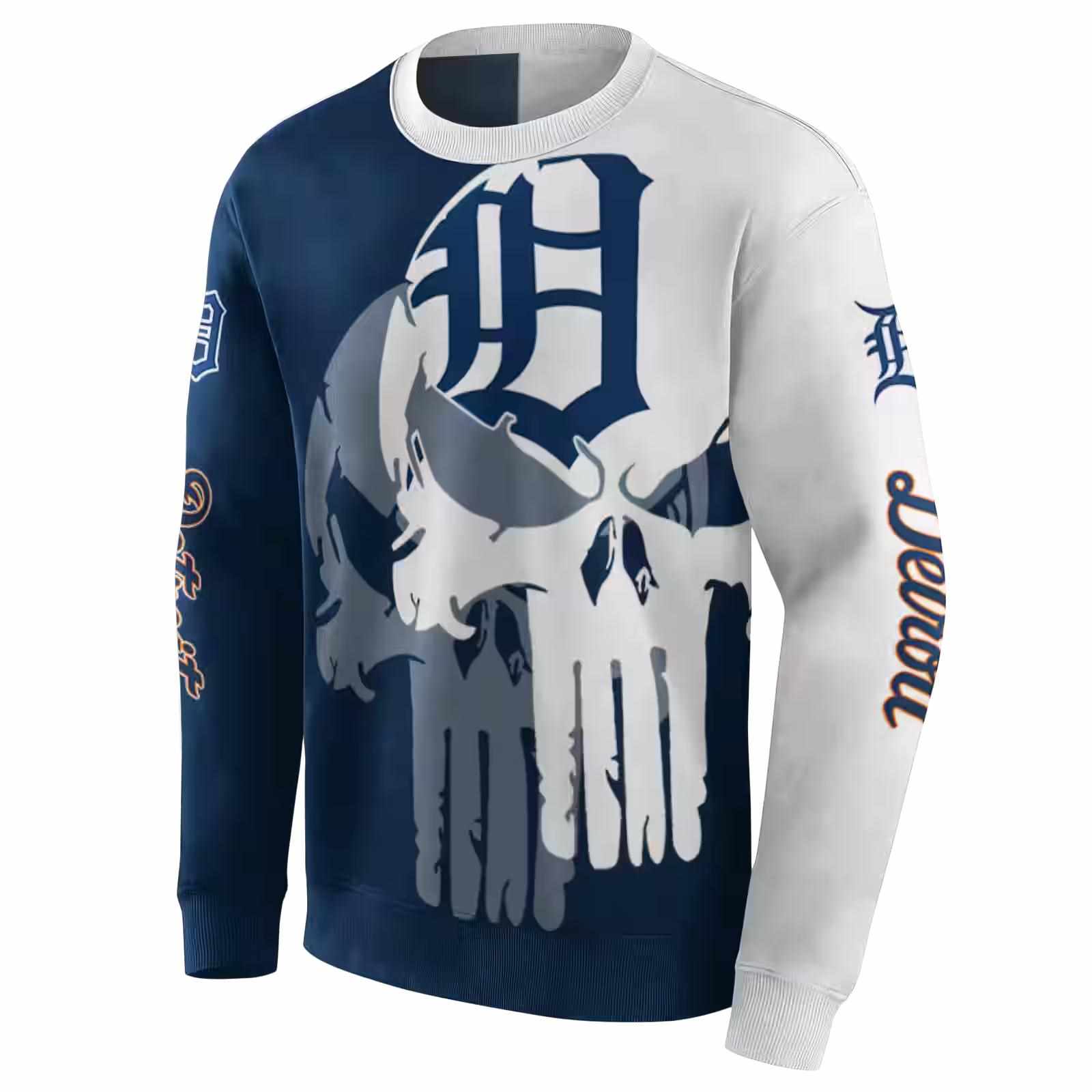 detroit tigers graphic punisher navy white hoodie new arrival