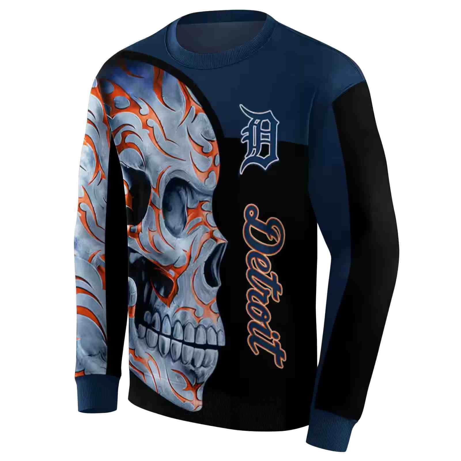 detroit tigers skull motif navy black hoodie new arrival