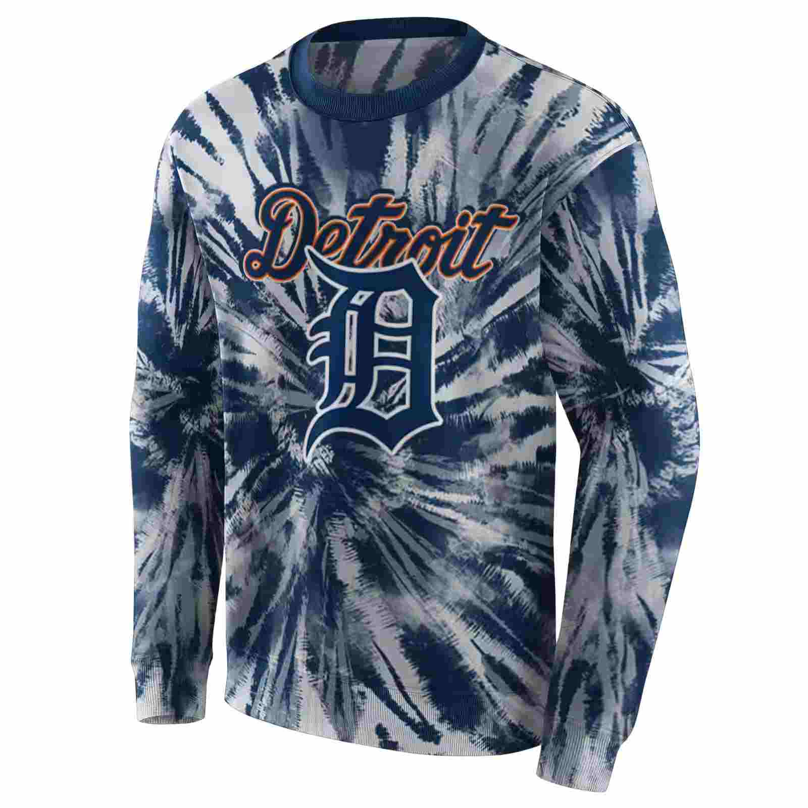 detroit tigers tie dye pattern navy hoodie new arrival