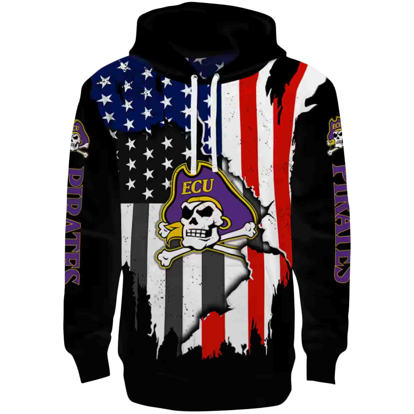 East Carolina Pirates American Pride Black Hoodie