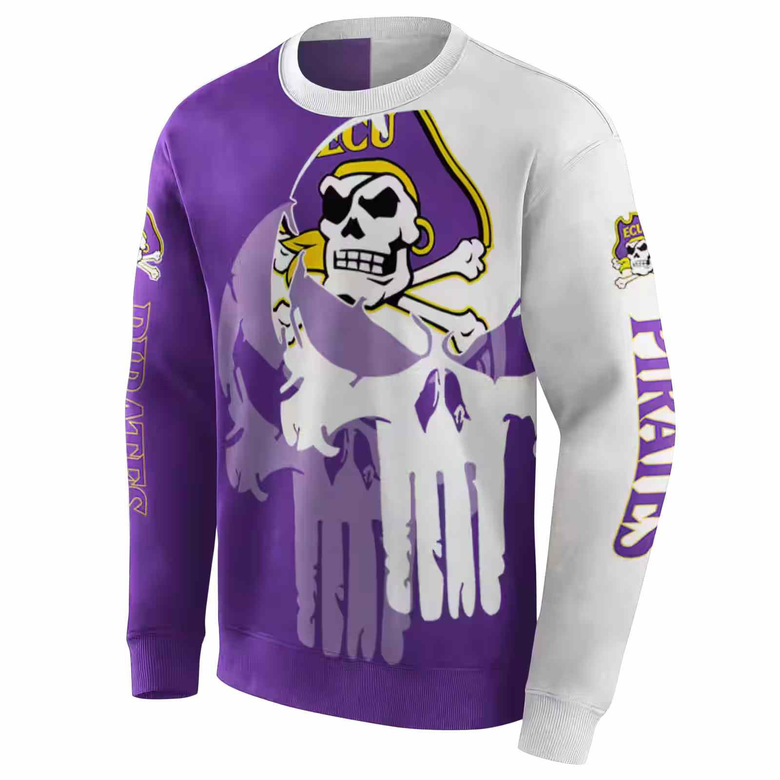 east carolina pirates graphic punisher purple white hoodie new arrival