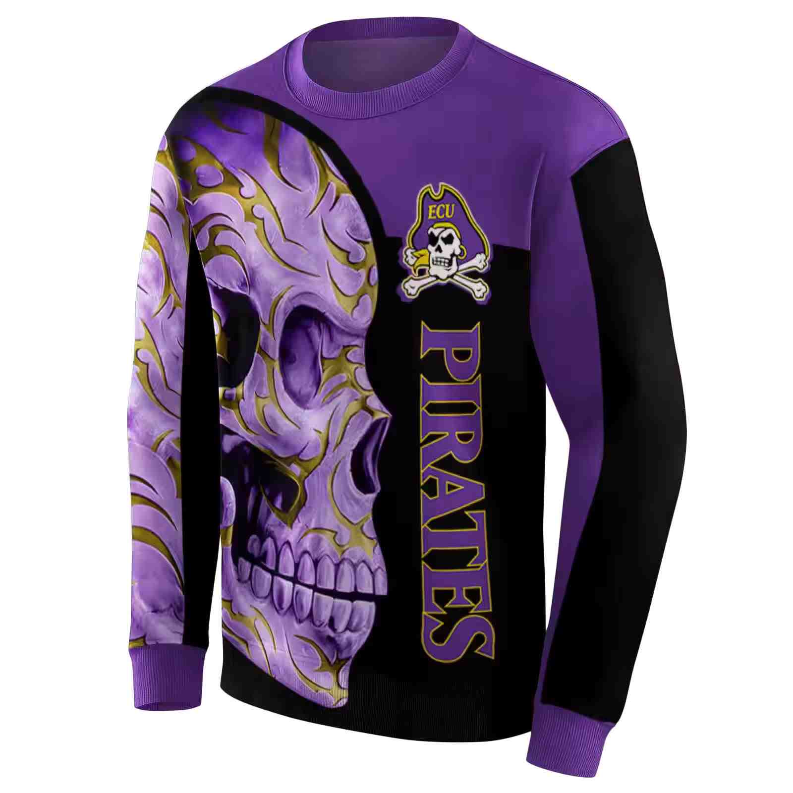 east carolina pirates skull motif purple black hoodie new arrival