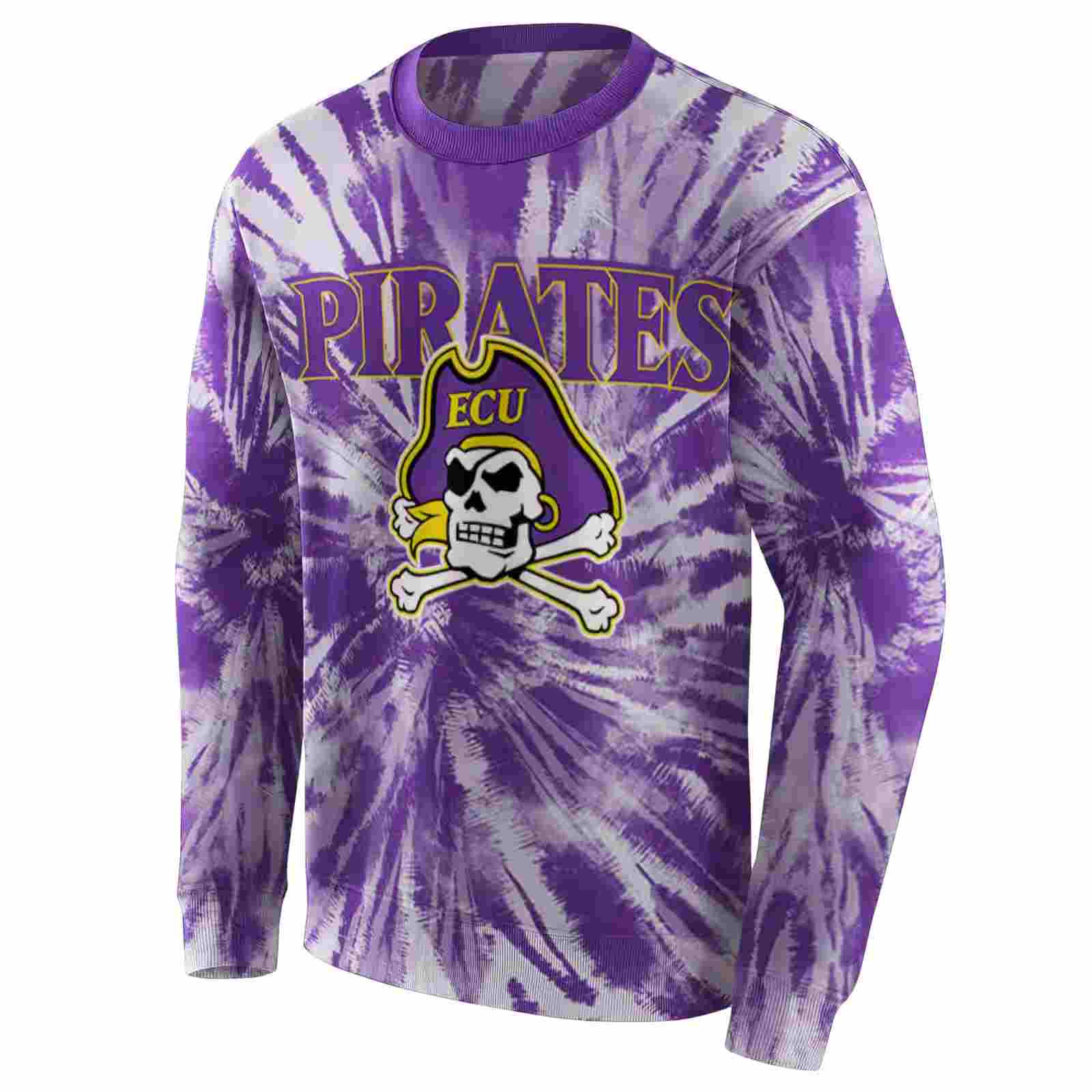 east carolina pirates tie dye pattern purple hoodie new arrival