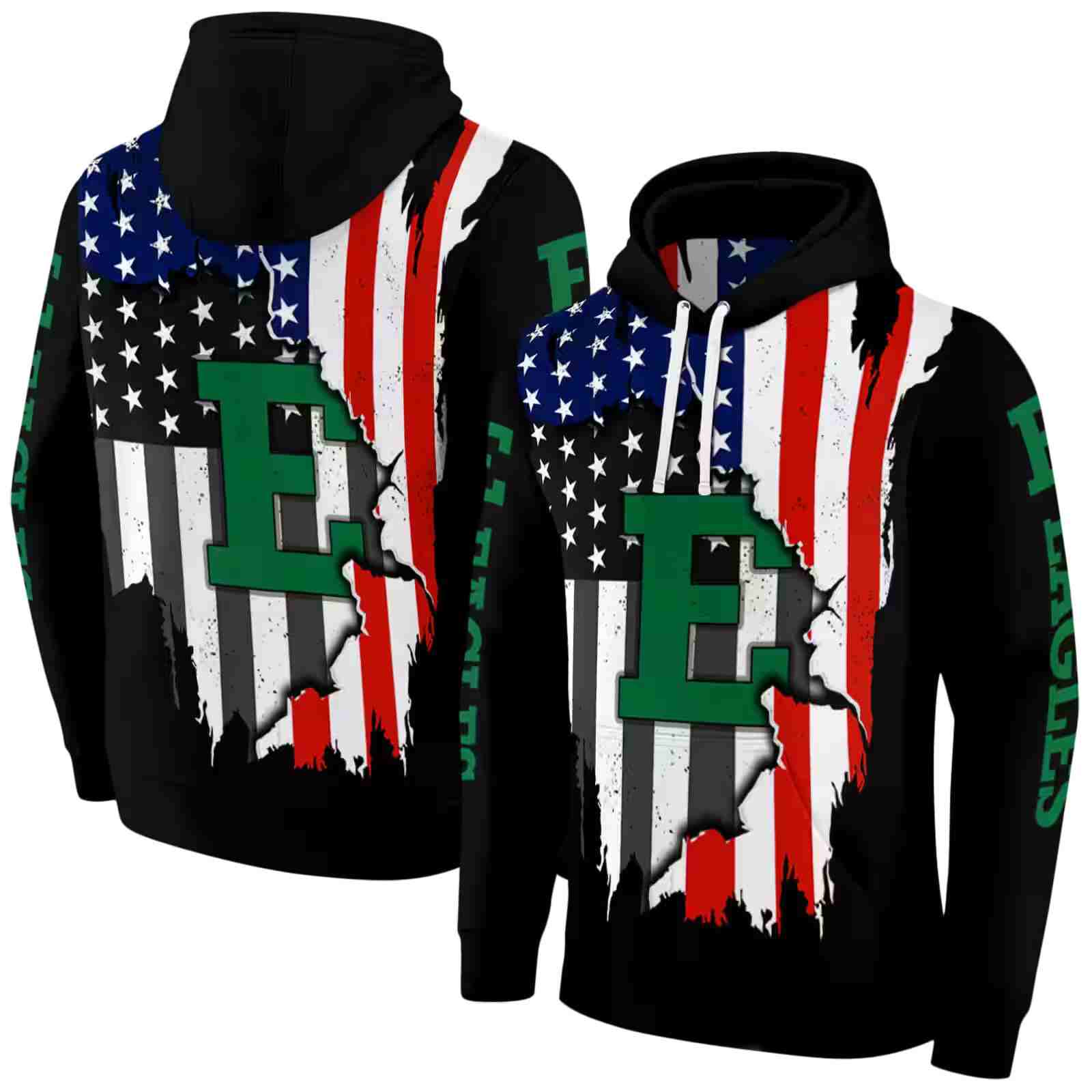 eastern michigan eagles american pride black hoodie fashion forward