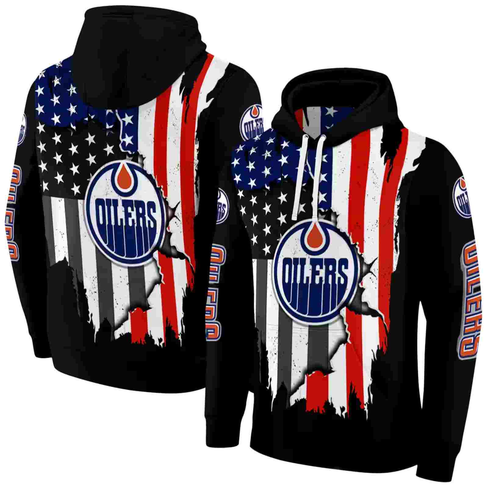 edmonton oilers american pride black hoodie fashion forward