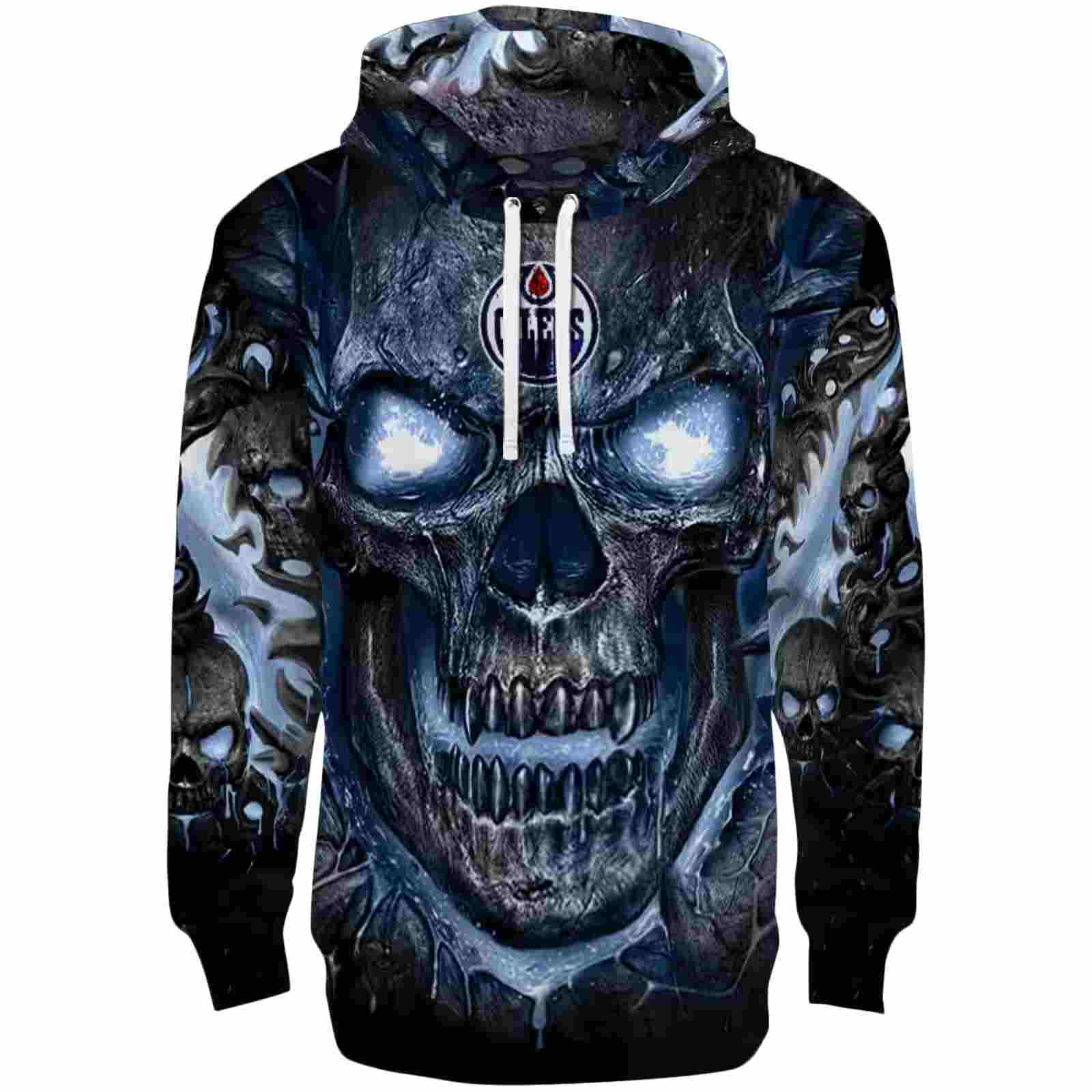 Edmonton Oilers Demonic Skull Blue Black Hoodie