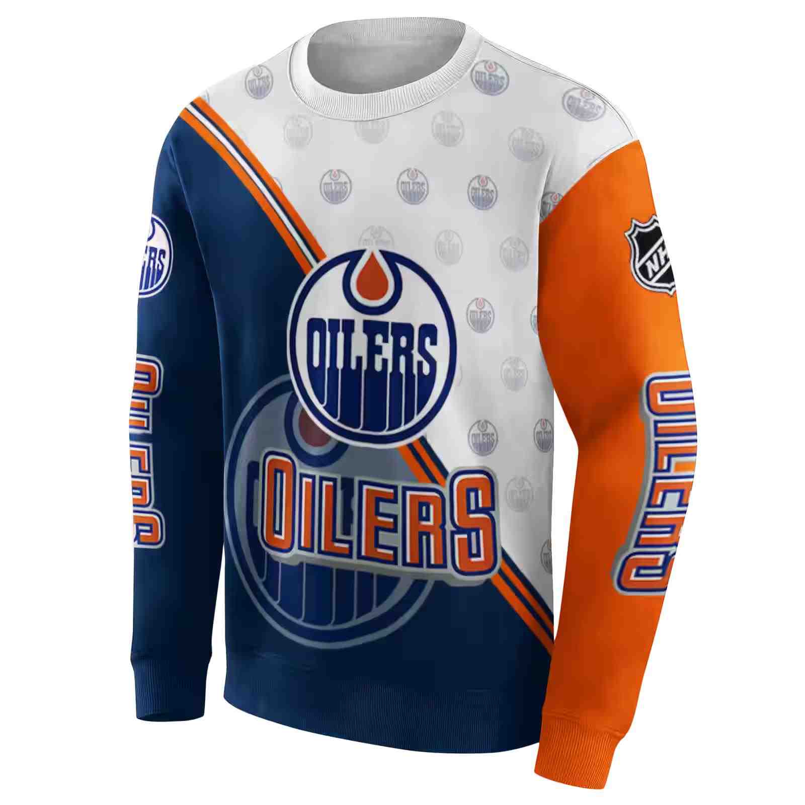 edmonton oilers diagonal stripe blue white hoodie new arrival