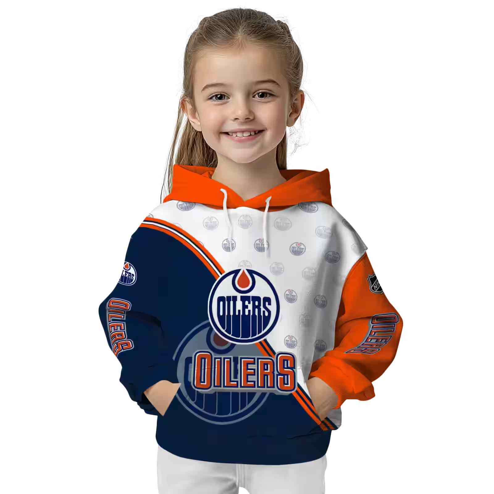 edmonton oilers diagonal stripe blue white hoodie top rated