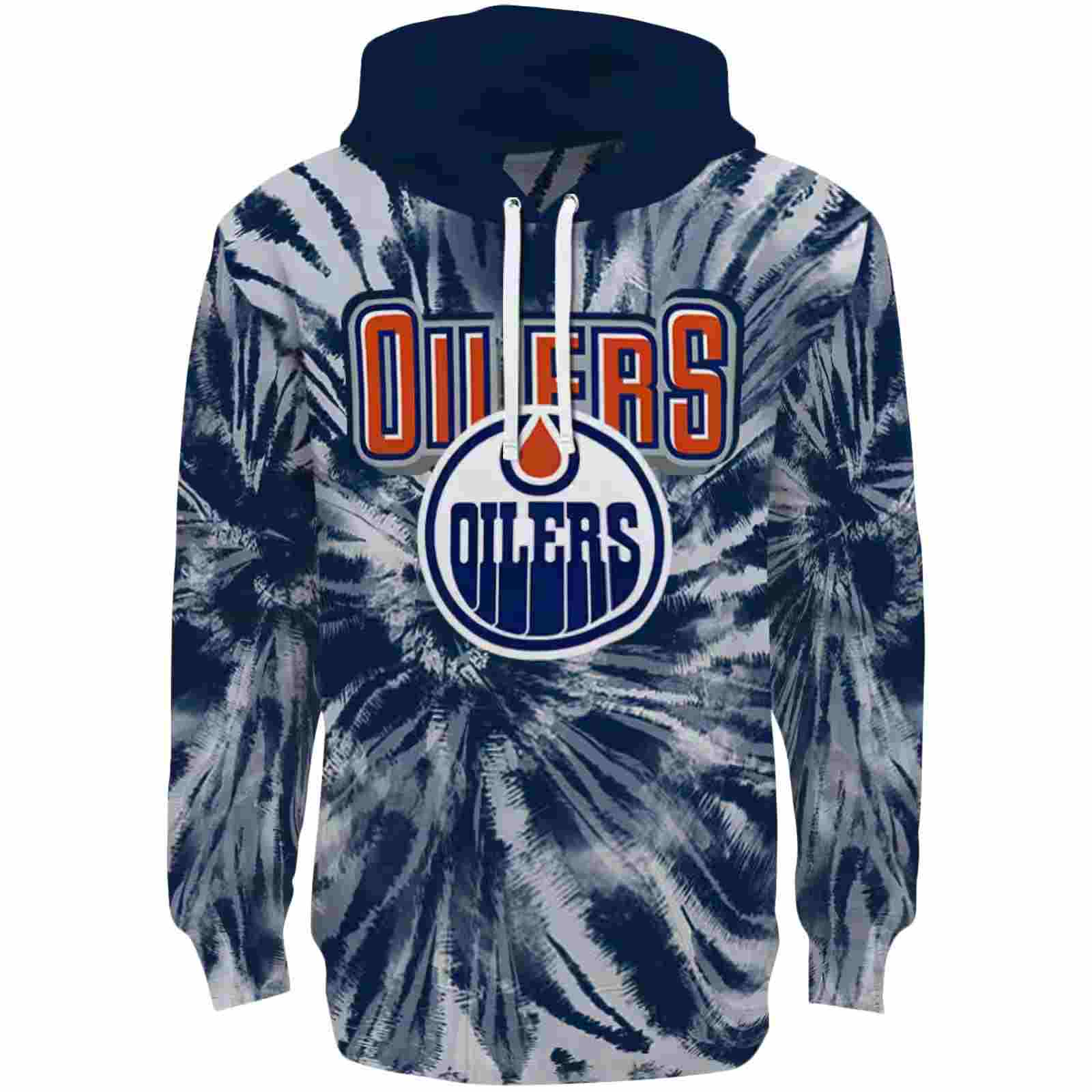 Edmonton Oilers Tie Dye Pattern Blue Hoodie