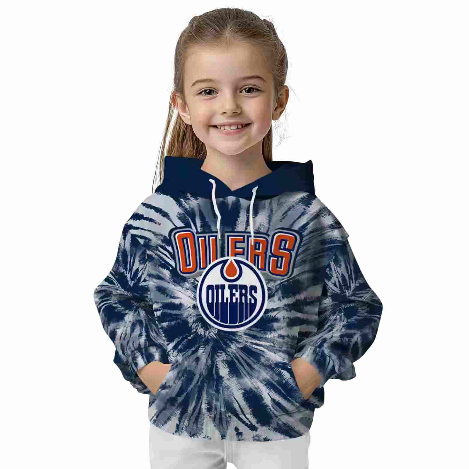 edmonton oilers tie dye pattern blue hoodie top rated