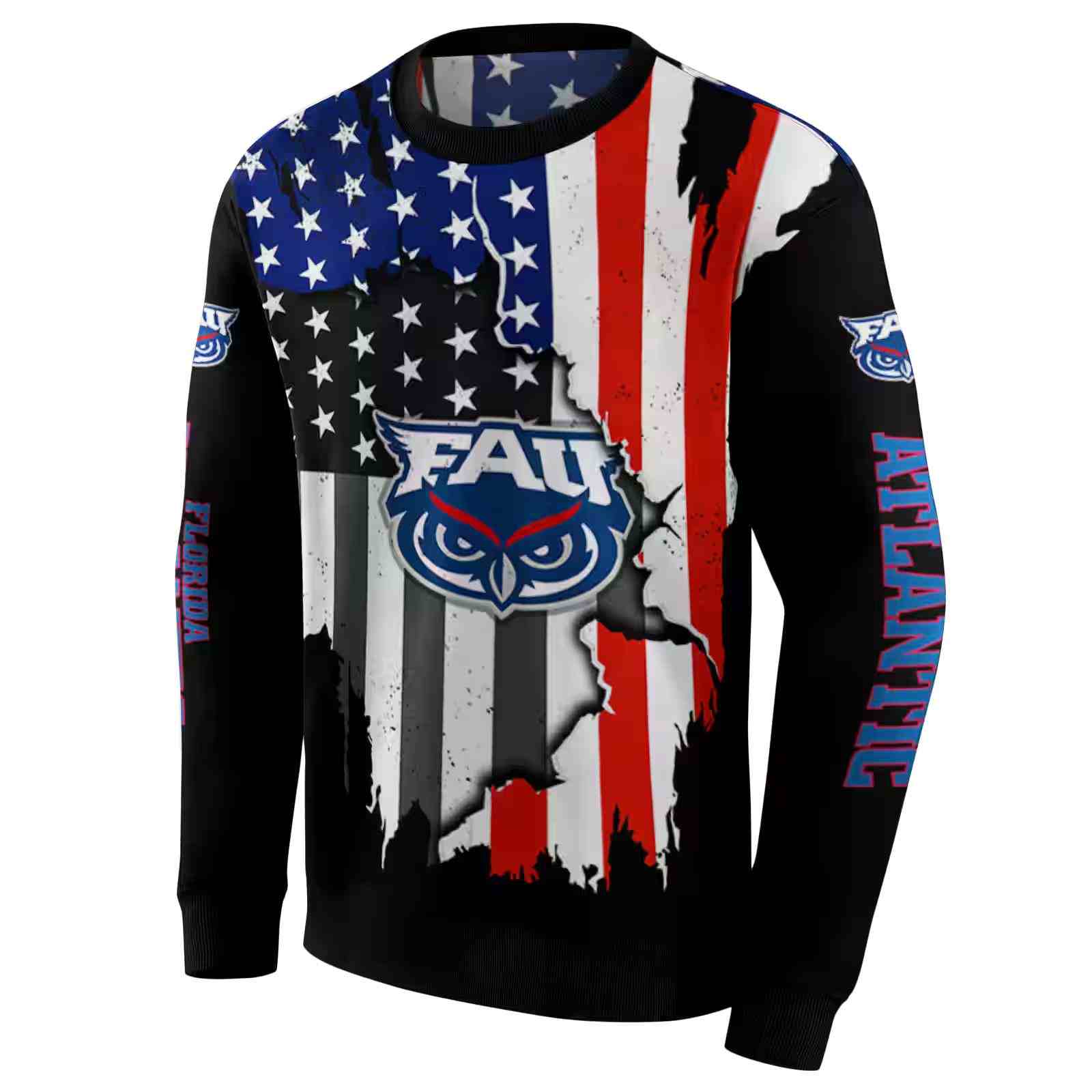 florida atlantic owls american pride black hoodie new arrival