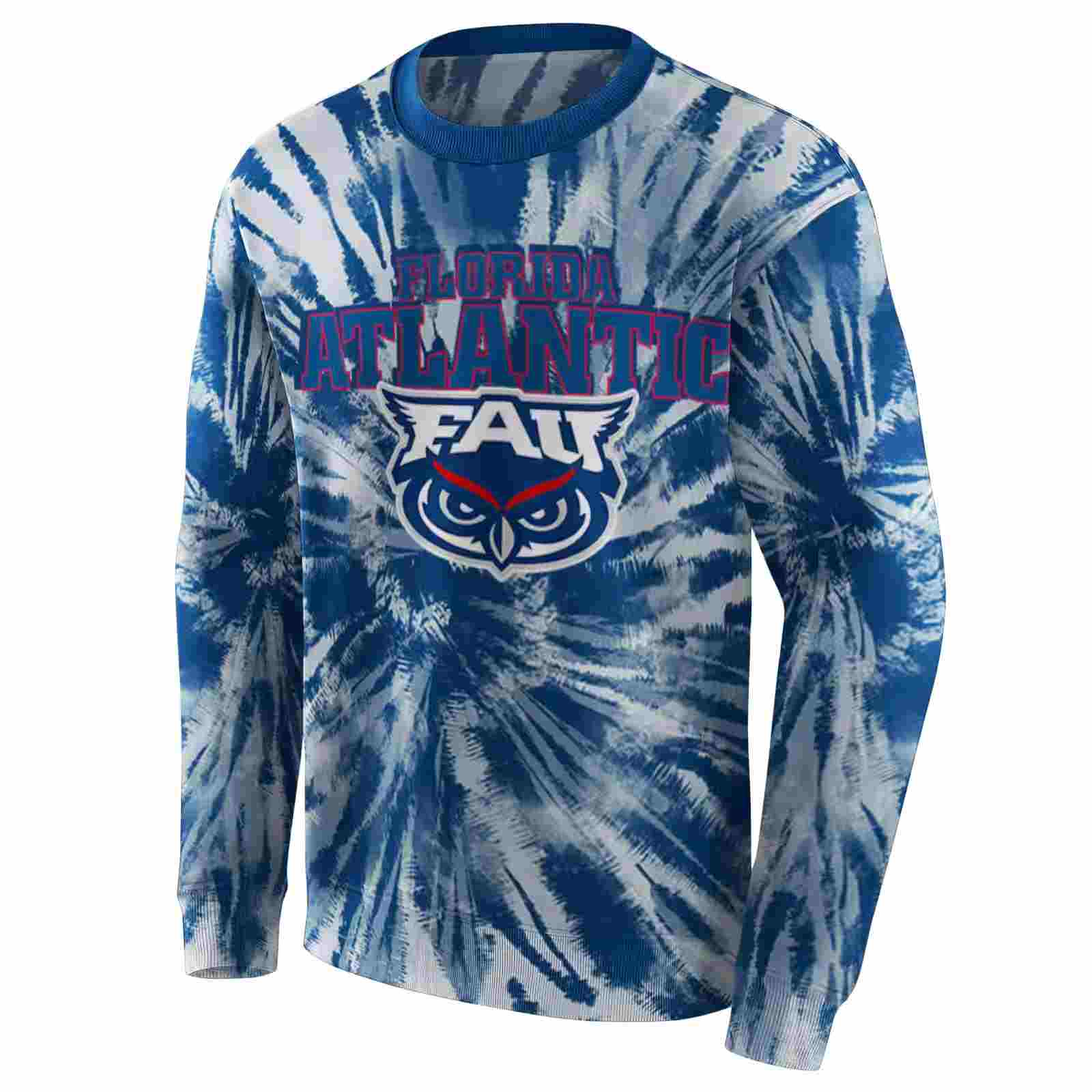 florida atlantic owls tie dye pattern blue hoodie new arrival