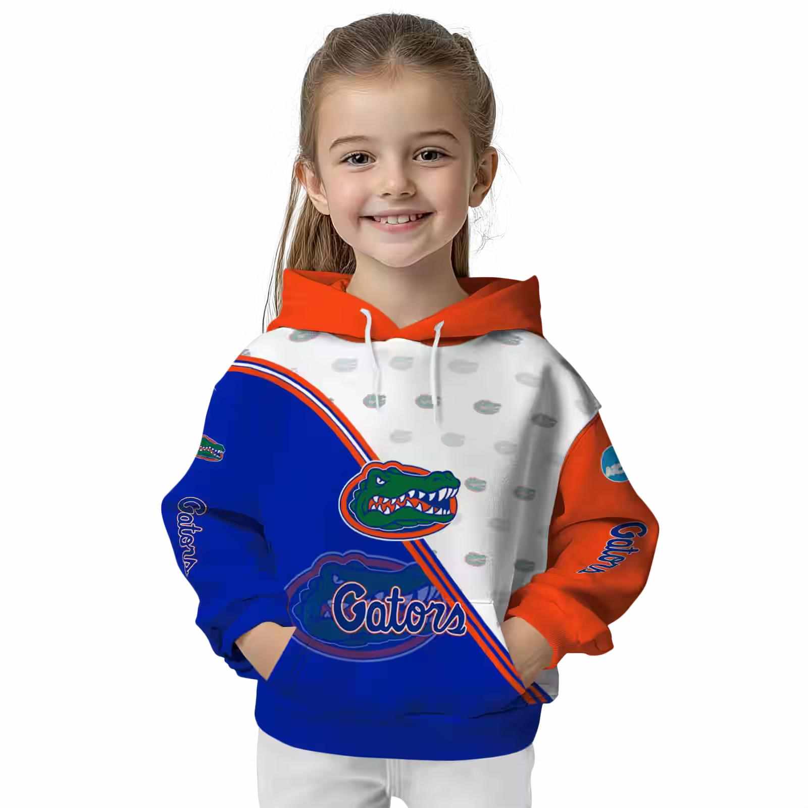 florida gators diagonal stripe blue white hoodie top rated