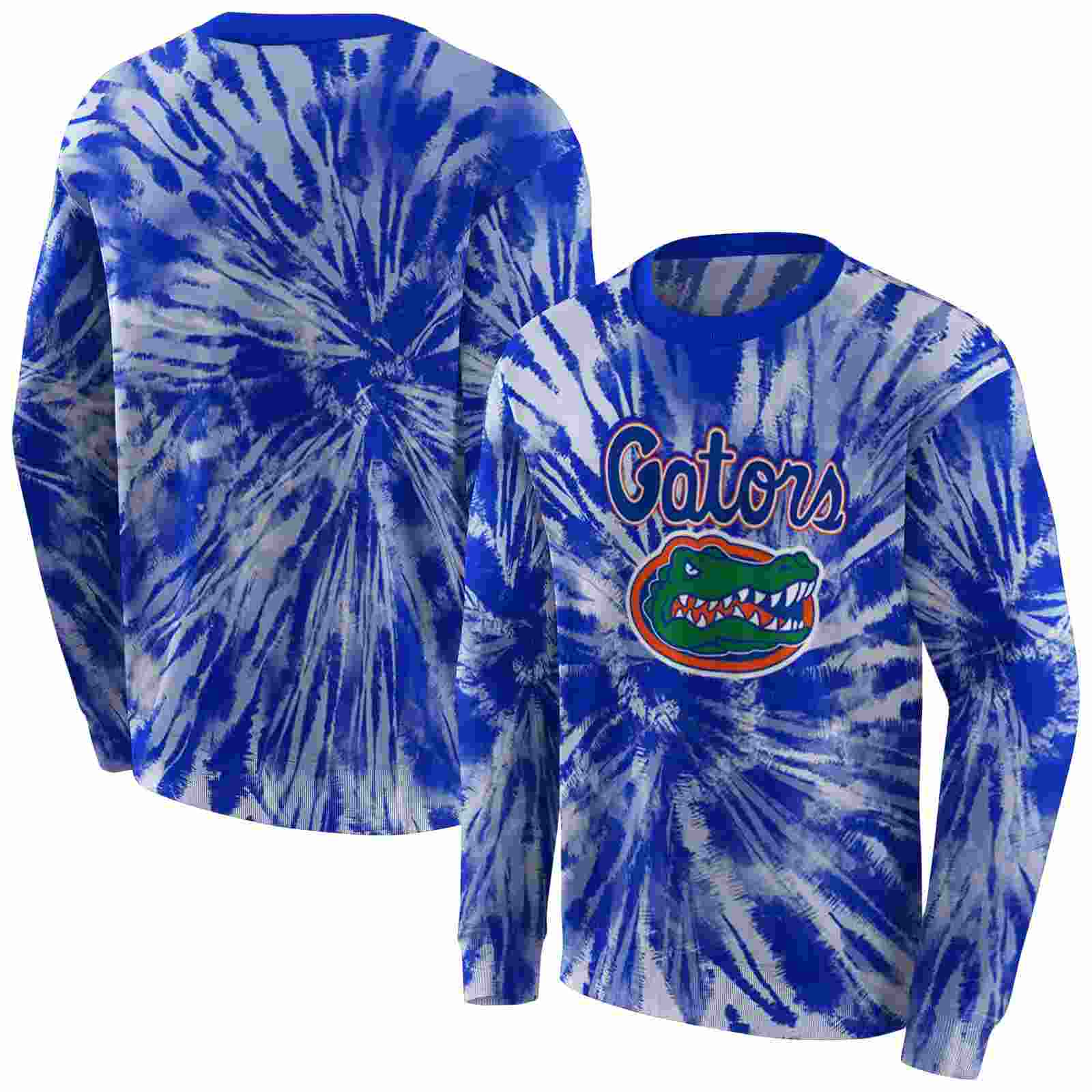 florida gators tie dye pattern blue hoodie premium grade