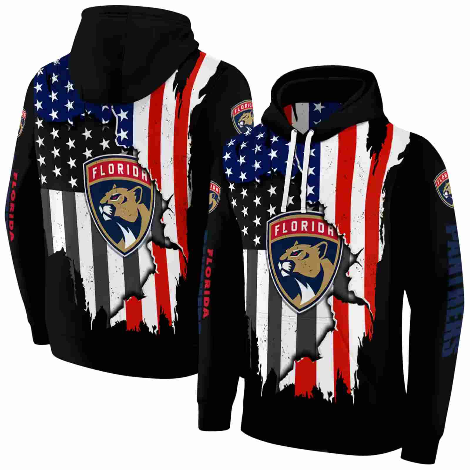 florida panthers american pride black hoodie fashion forward