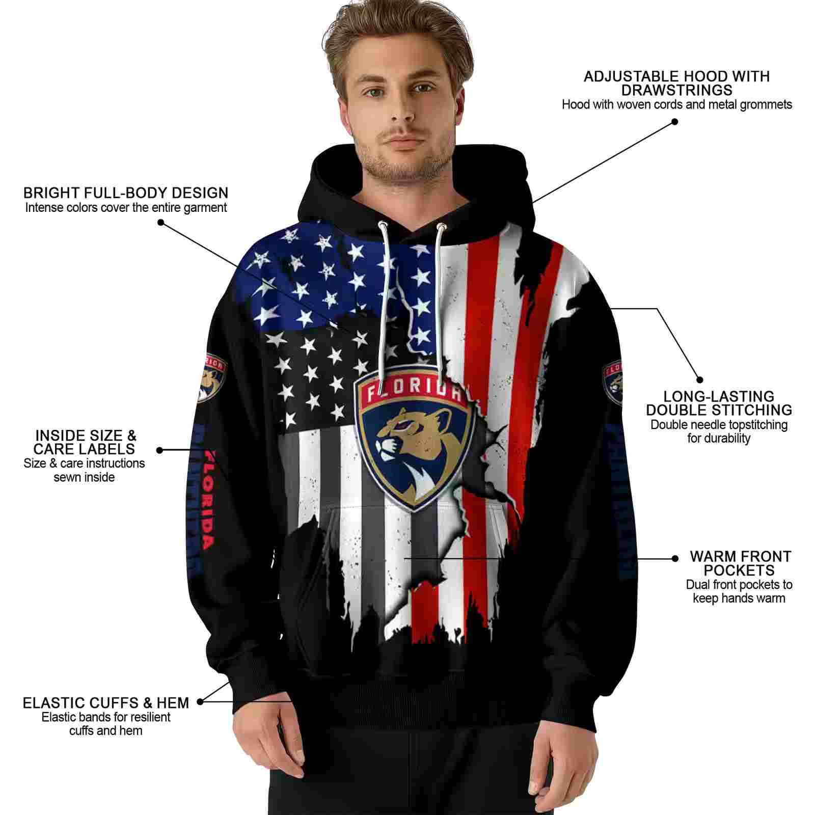 florida panthers american pride black hoodie latest model