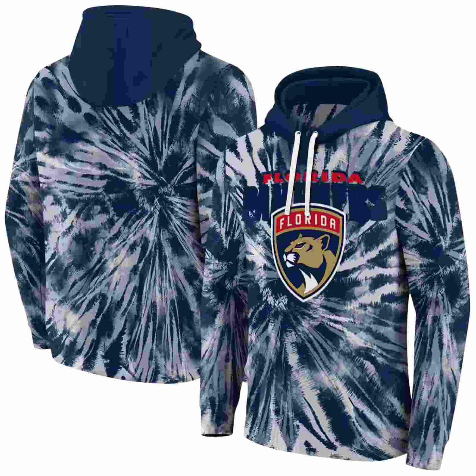 florida panthers tie dye pattern red hoodie fashion forward