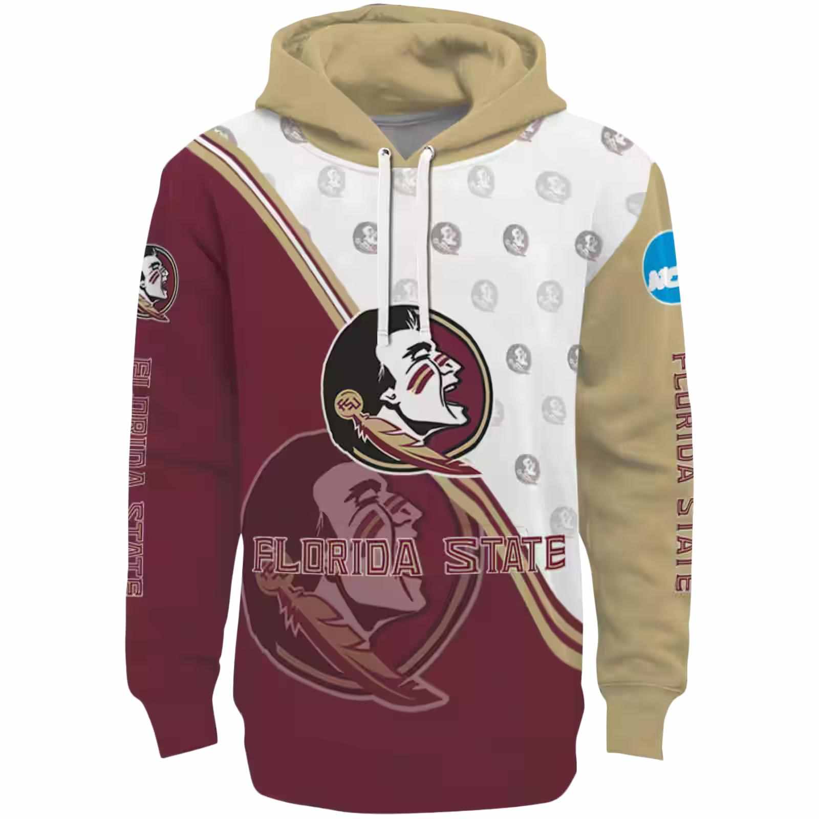 Florida State Seminoles Diagonal Stripe Garnet White Hoodie