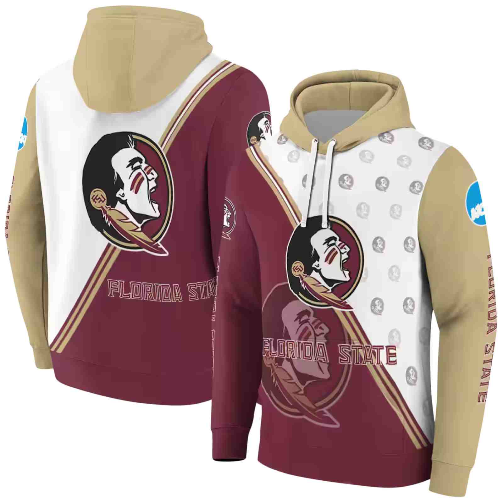florida state seminoles diagonal stripe garnet white hoodie fashion forward