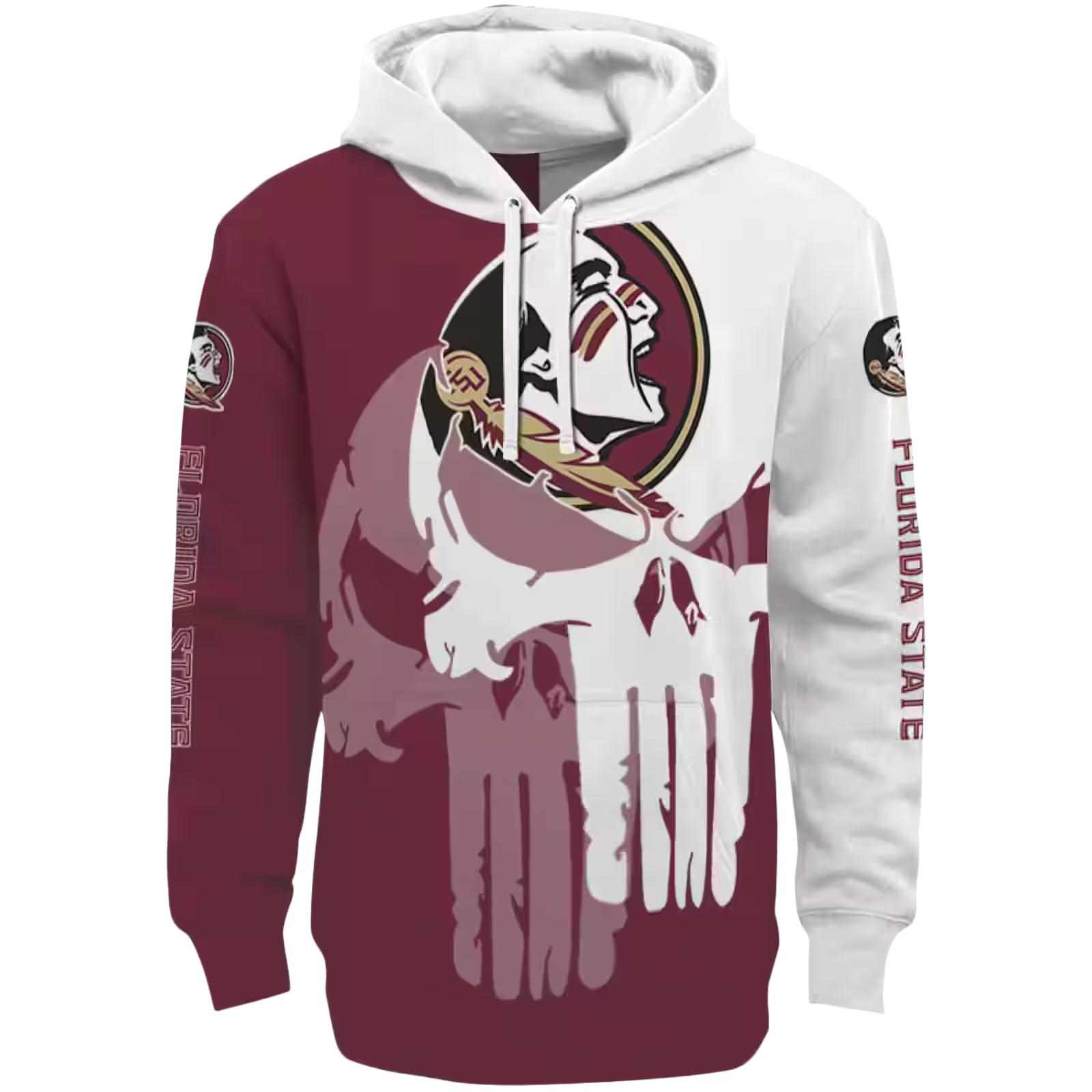 Florida State Seminoles Graphic Punisher Garnet White Hoodie