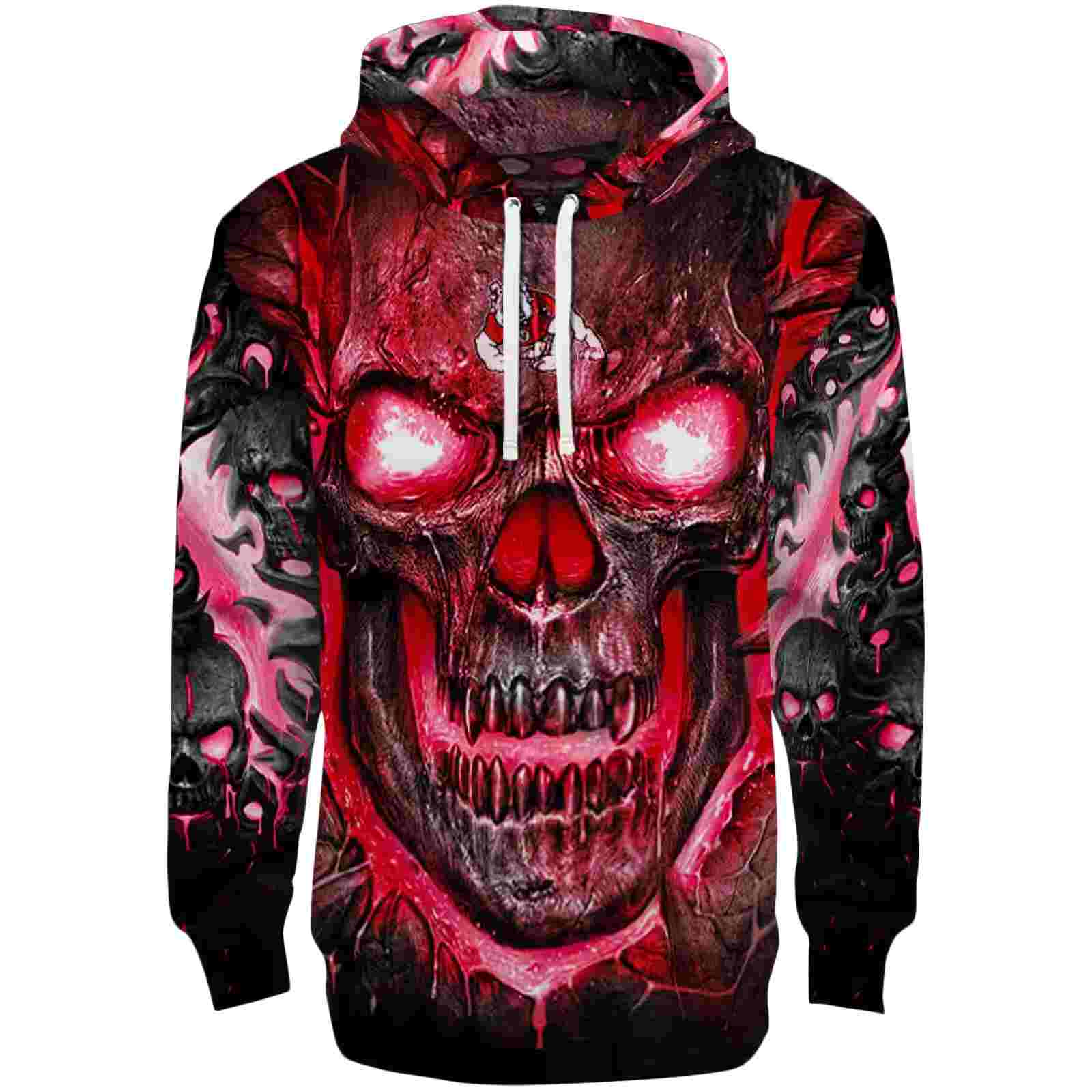 Fresno State Bulldogs Demonic Skull Red Black Hoodie