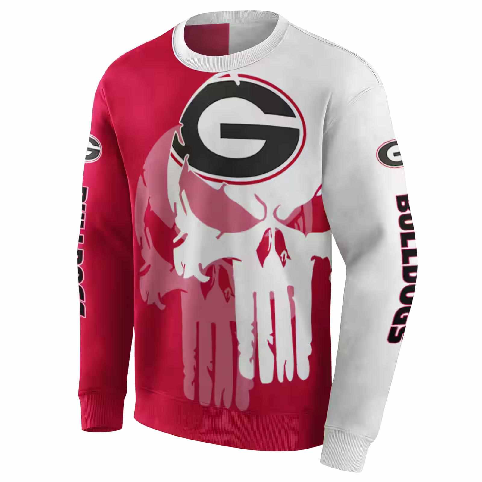 georgia bulldogs graphic punisher red white hoodie new arrival