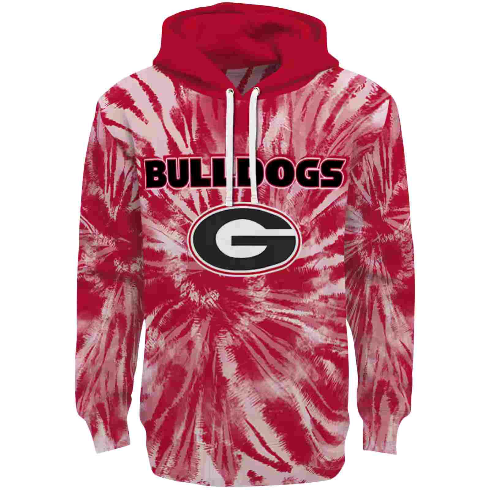 Georgia Bulldogs Tie Dye Pattern Red Hoodie