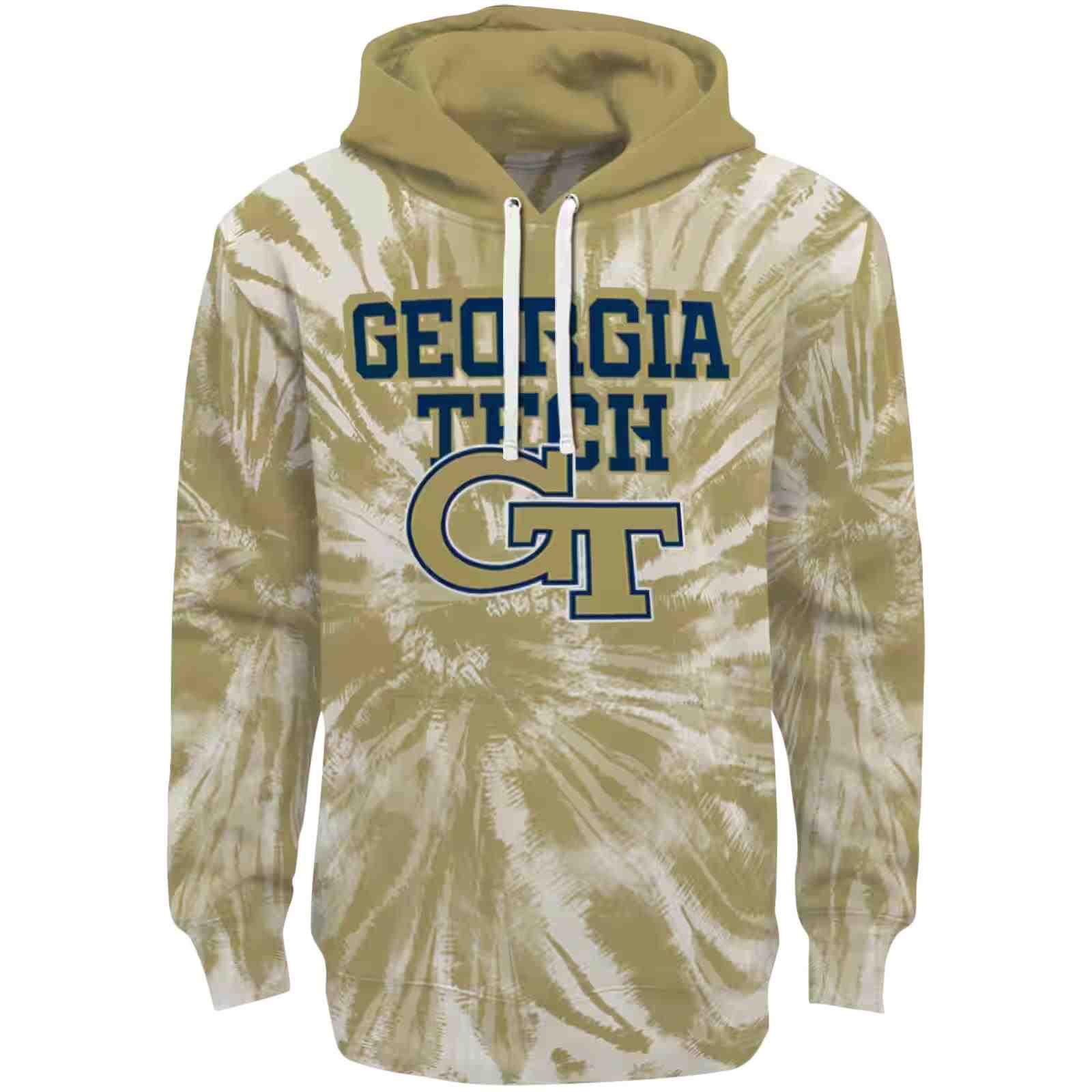 Georgia Tech Yellow Jackets Tie Dye Pattern Gold Hoodie