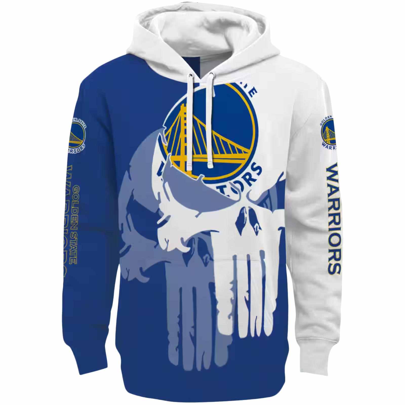 Golden State Warriors Graphic Punisher Blue White Hoodie