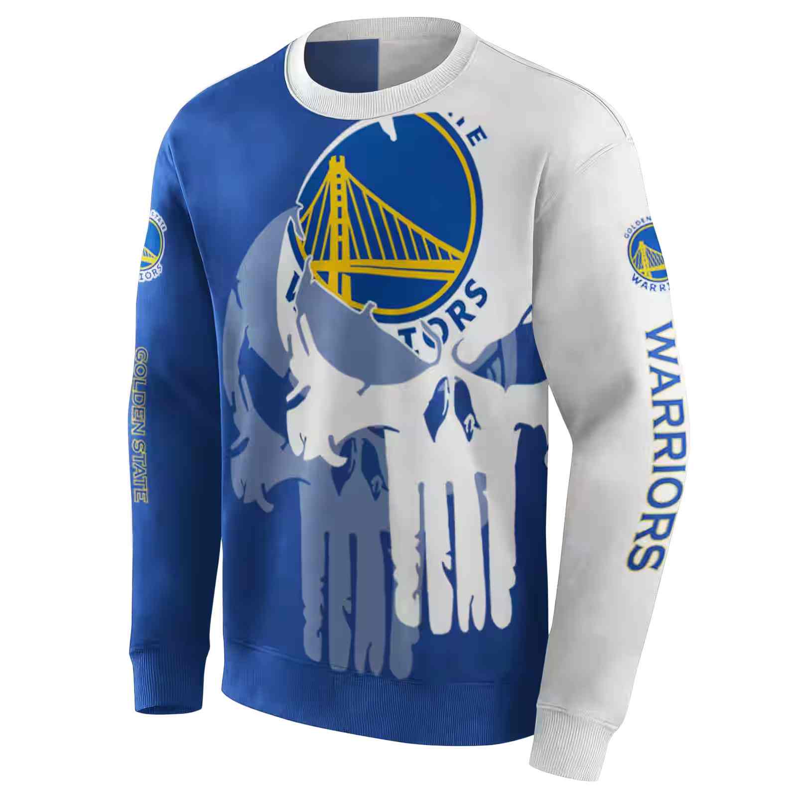 golden state warriors graphic punisher blue white hoodie new arrival