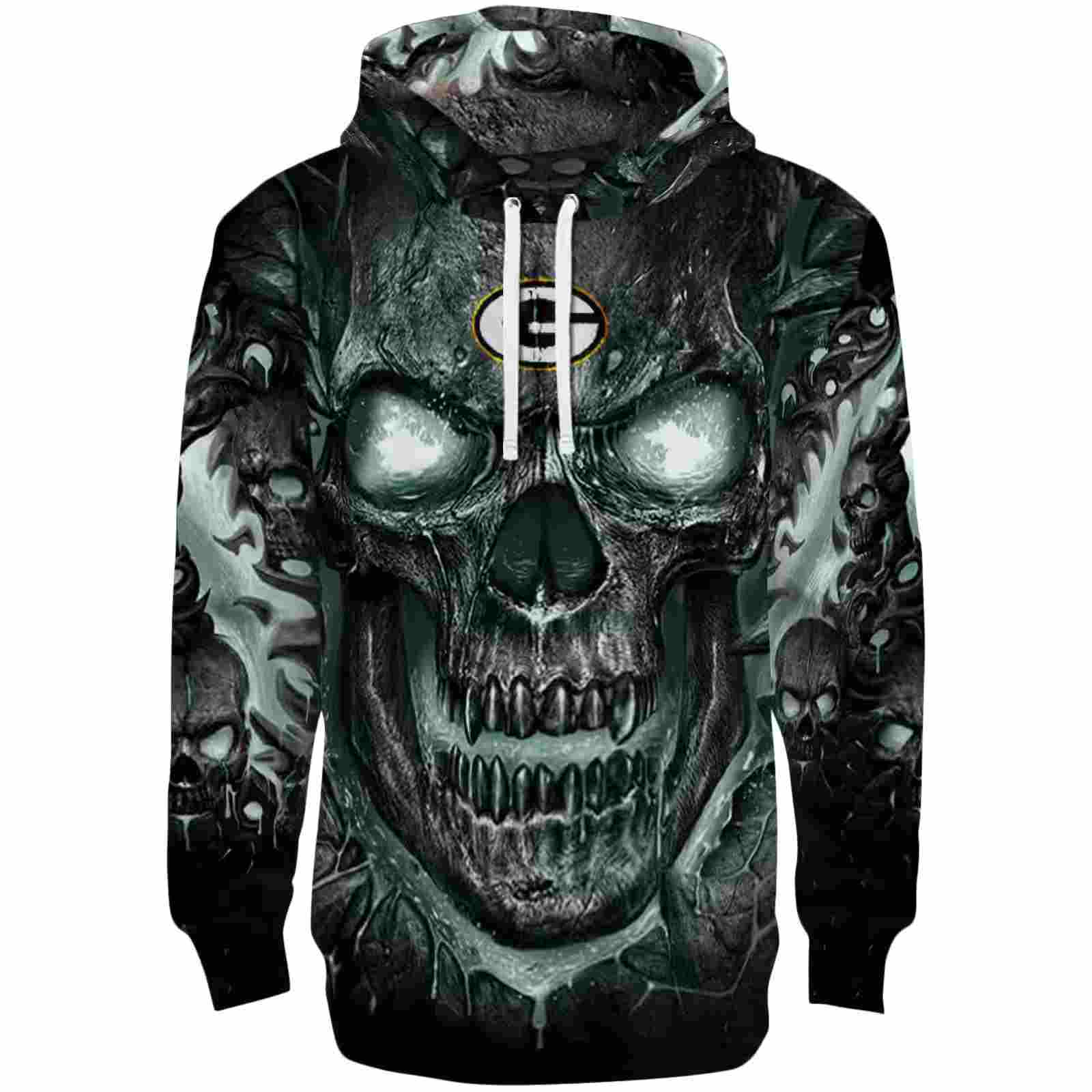 Green Bay Packers Demonic Skull Green Black Hoodie