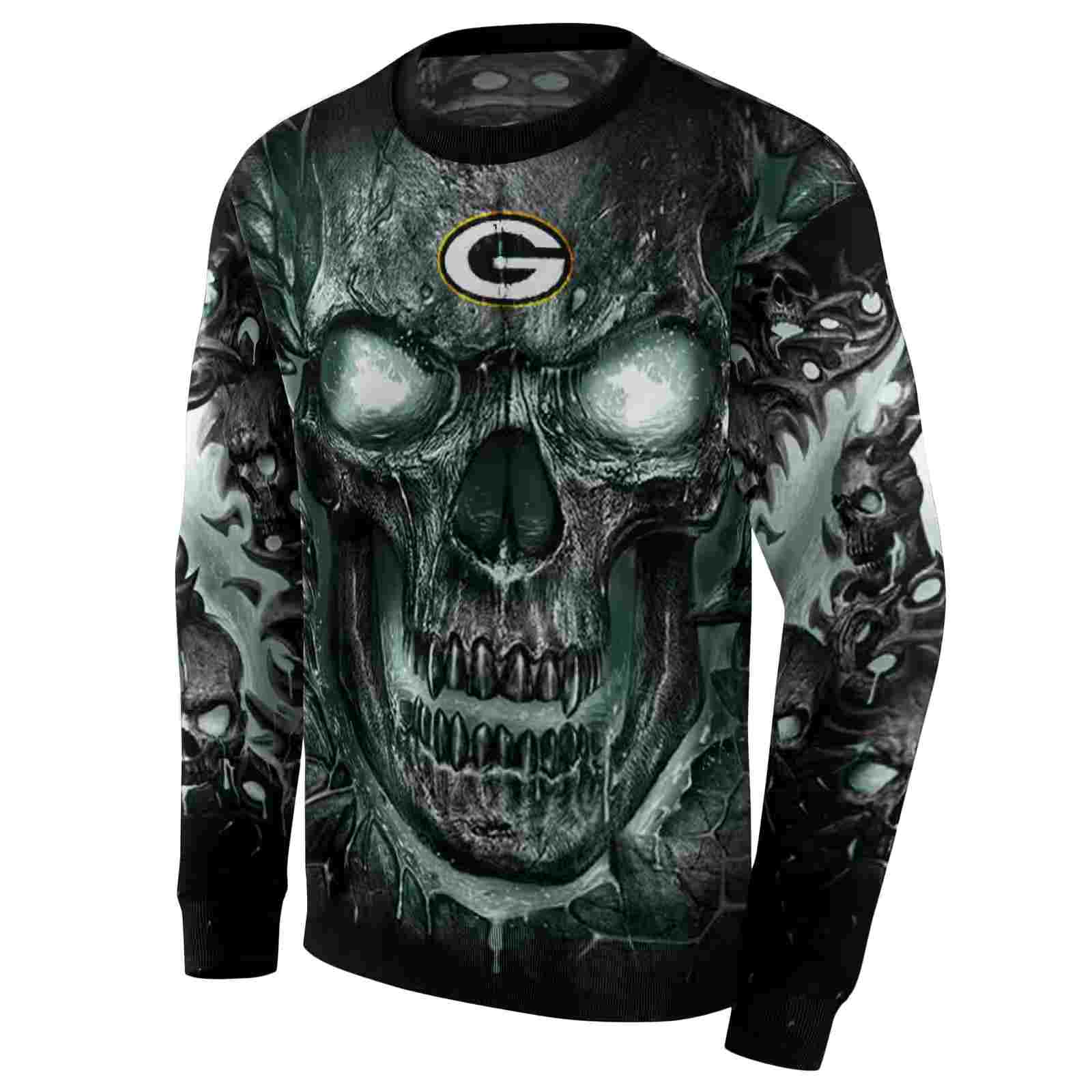 green bay packers demonic skull green black hoodie new arrival