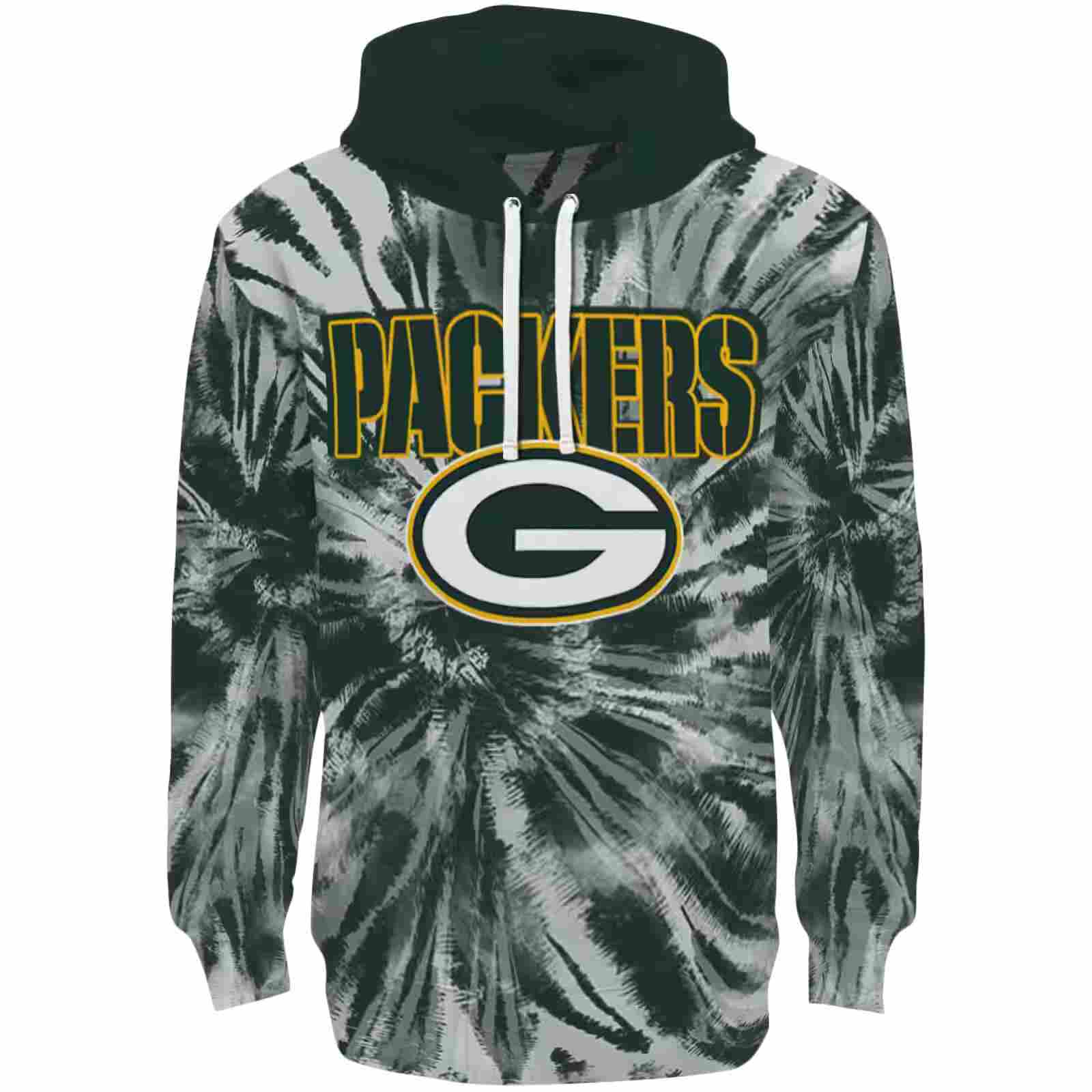 Green Bay Packers Tie Dye Pattern Green Hoodie