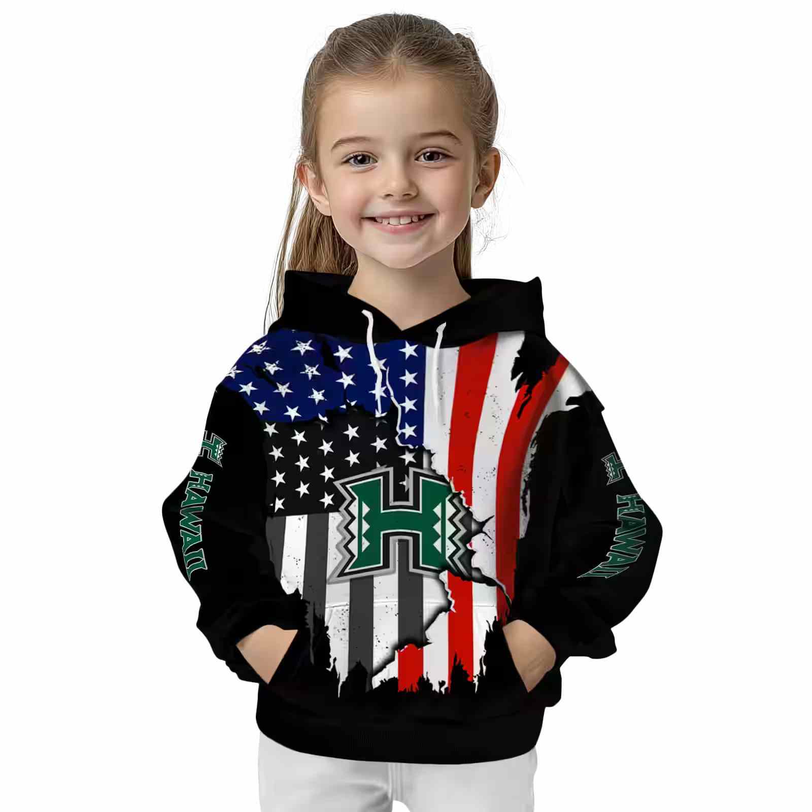 hawaii rainbow warriors american pride black hoodie top rated