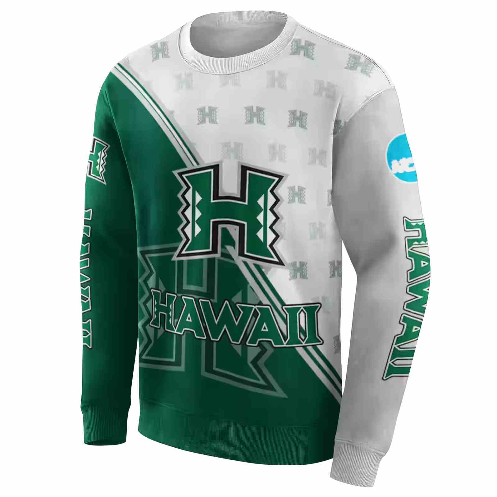 hawaii rainbow warriors diagonal stripe green white hoodie new arrival