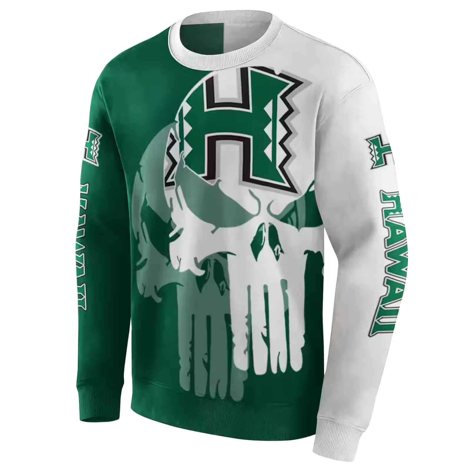 hawaii rainbow warriors graphic punisher green white hoodie new arrival