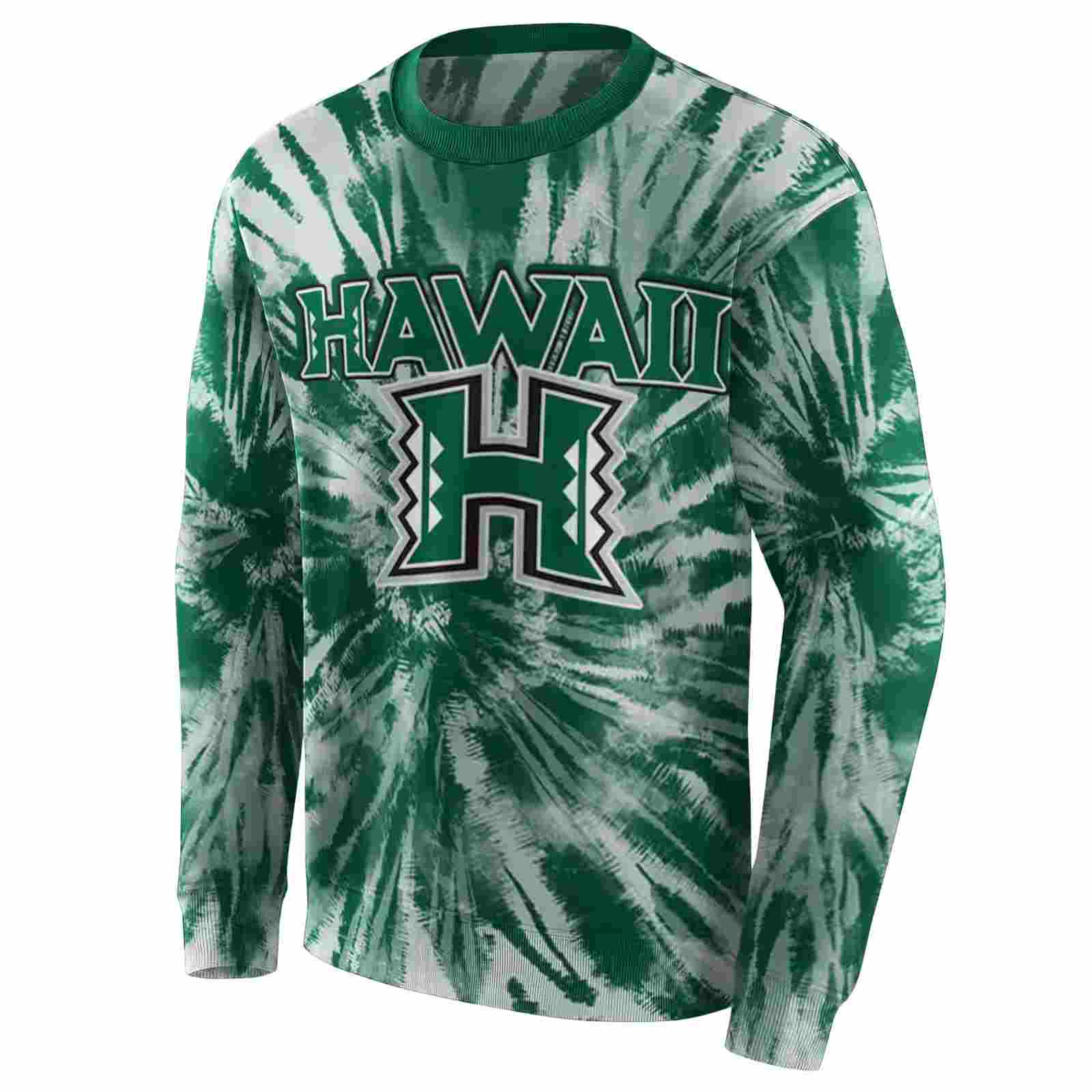 hawaii rainbow warriors tie dye pattern green hoodie new arrival