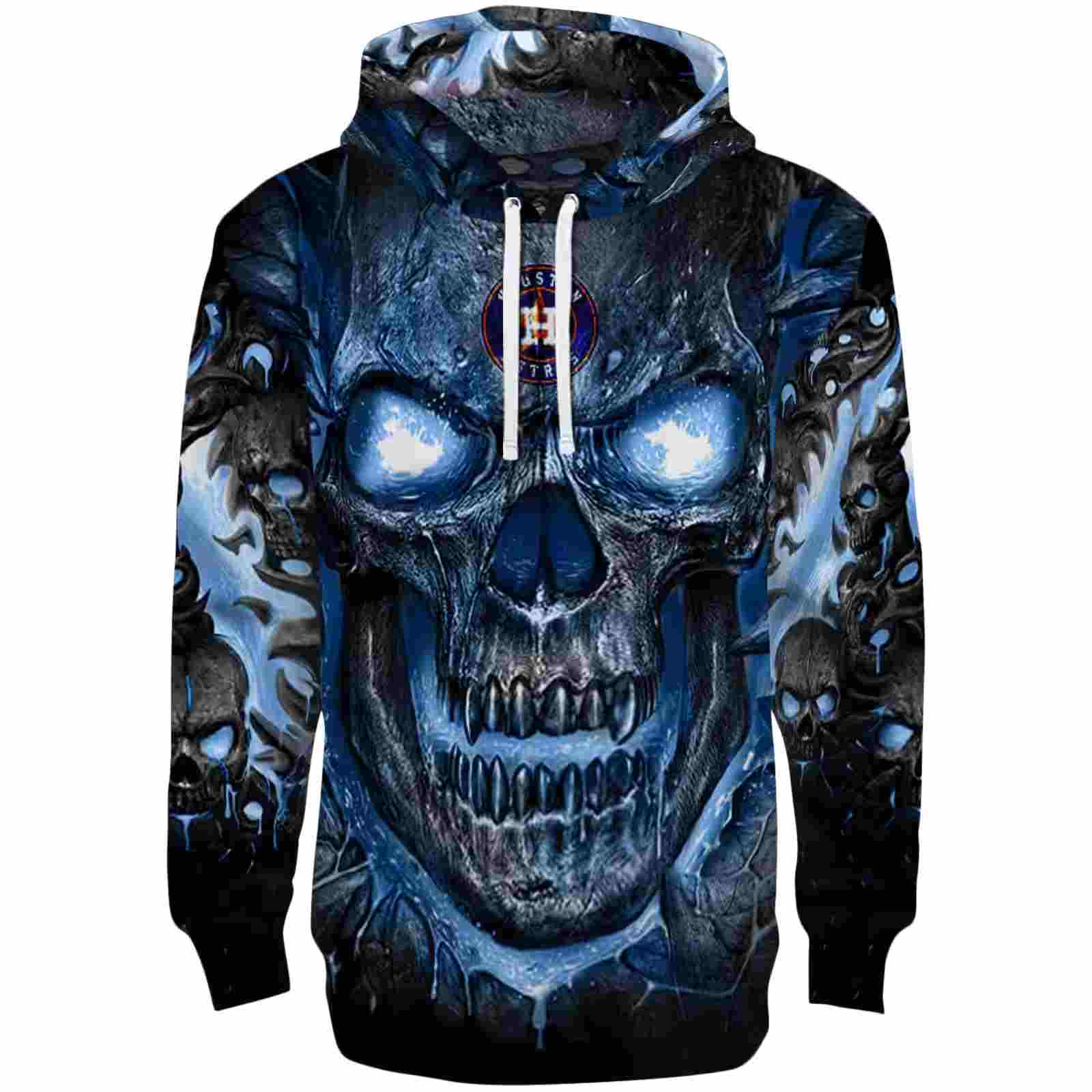 Houston Astros Demonic Skull Blue Black Hoodie