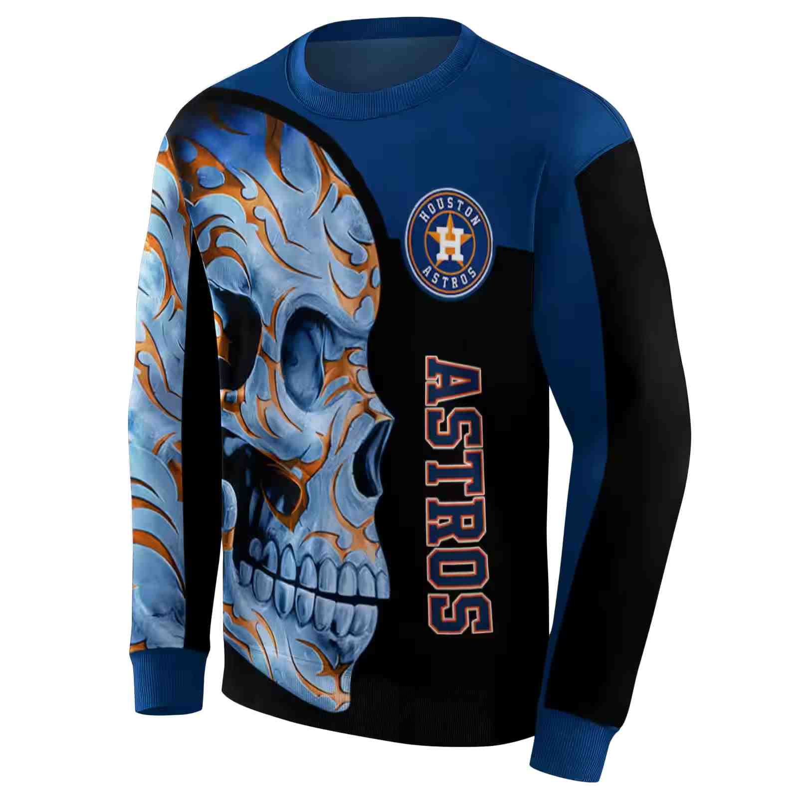 houston astros skull motif blue black hoodie new arrival