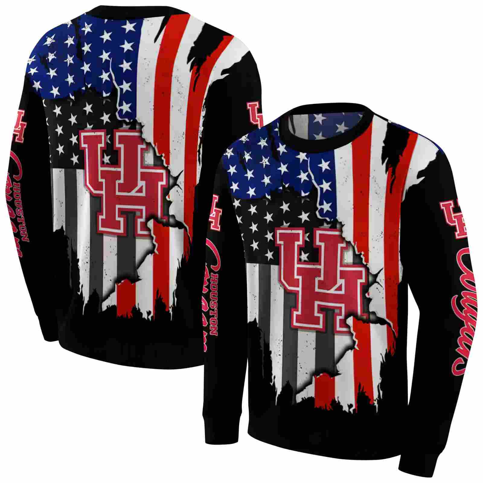 houston cougars american pride black hoodie premium grade