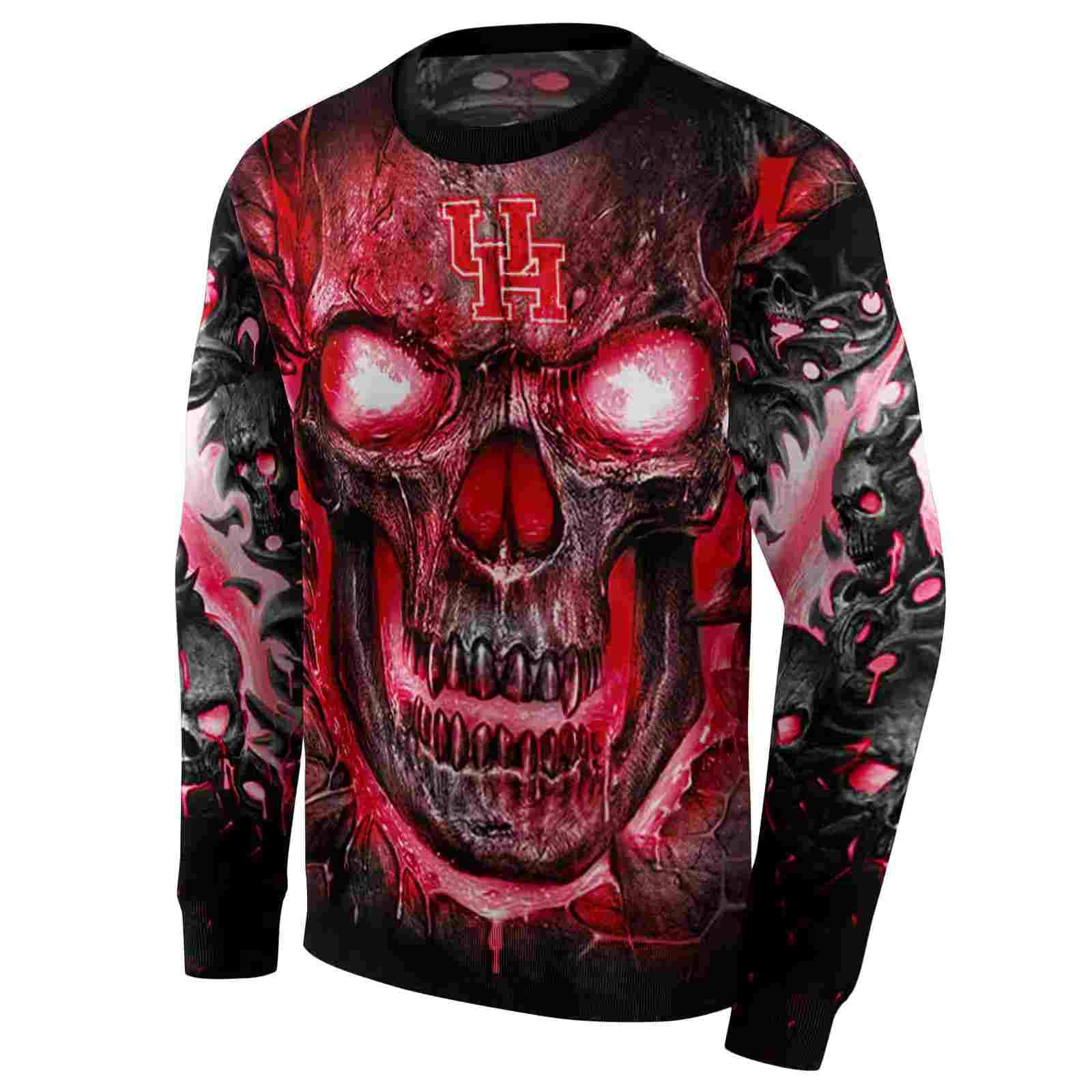 houston cougars demonic skull red black hoodie new arrival