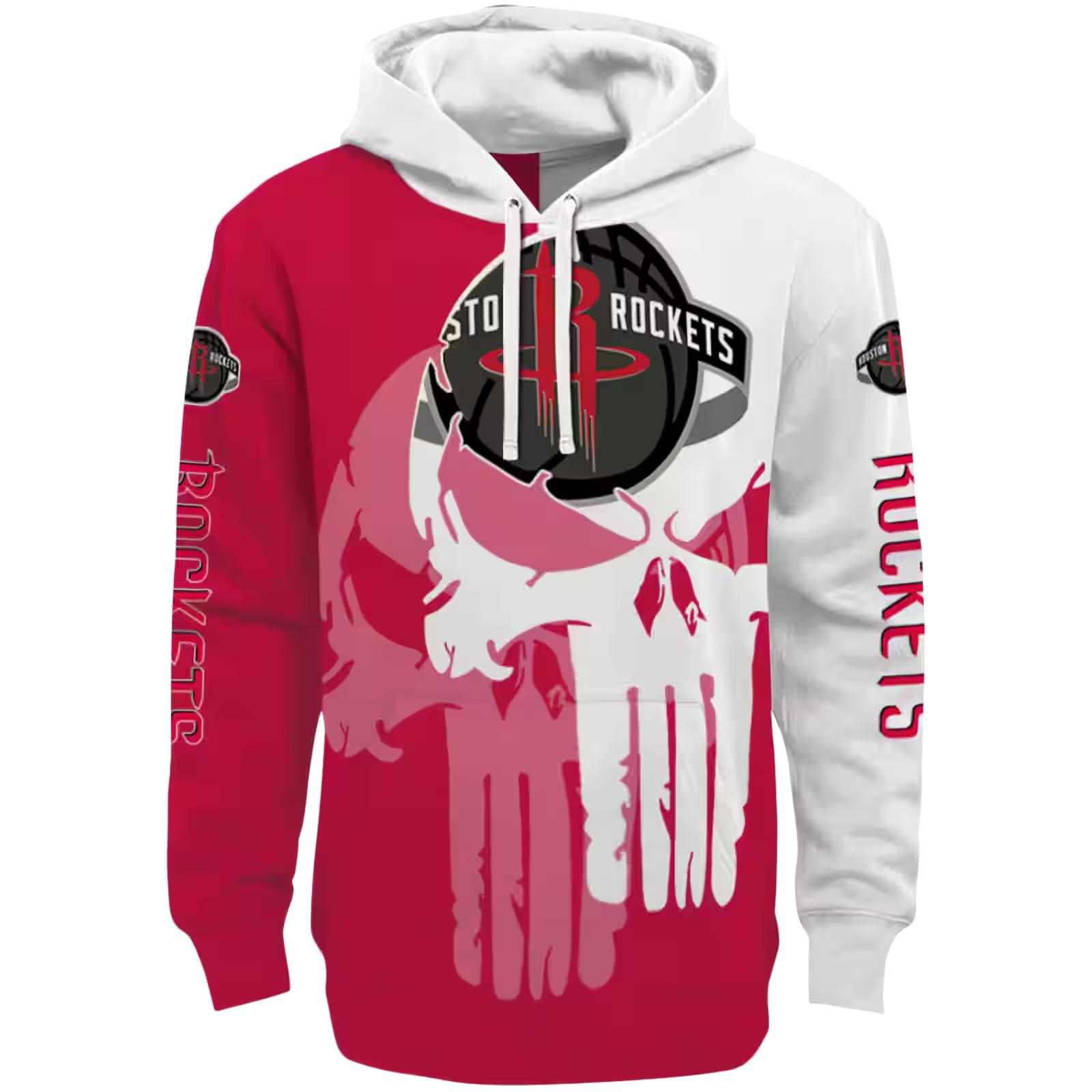 Houston Rockets Graphic Punisher Red White Hoodie