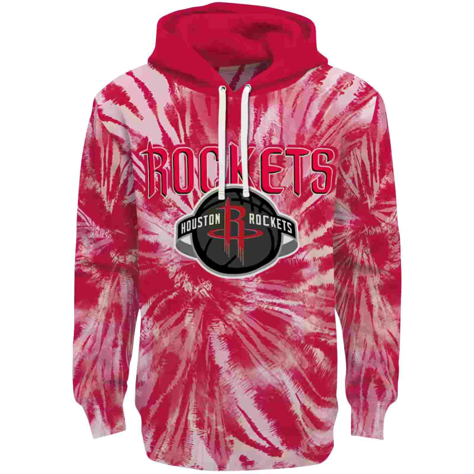 Houston Rockets Tie Dye Pattern Red Hoodie