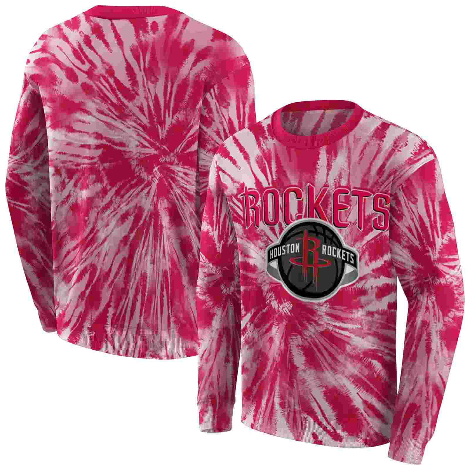 houston rockets tie dye pattern red hoodie premium grade